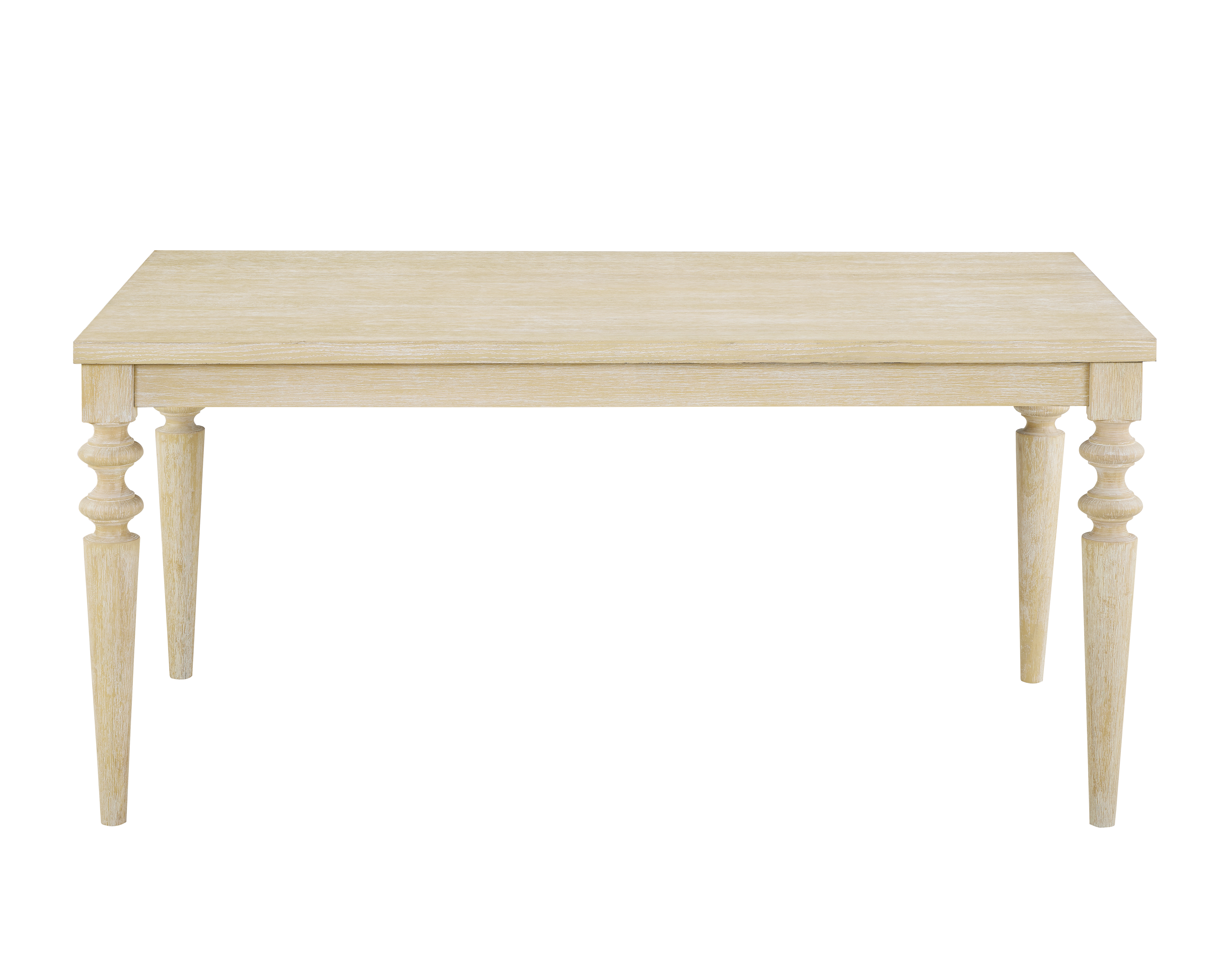 Amonia Urban Style Wired White Finish Wood Turned-Leg Dining Table