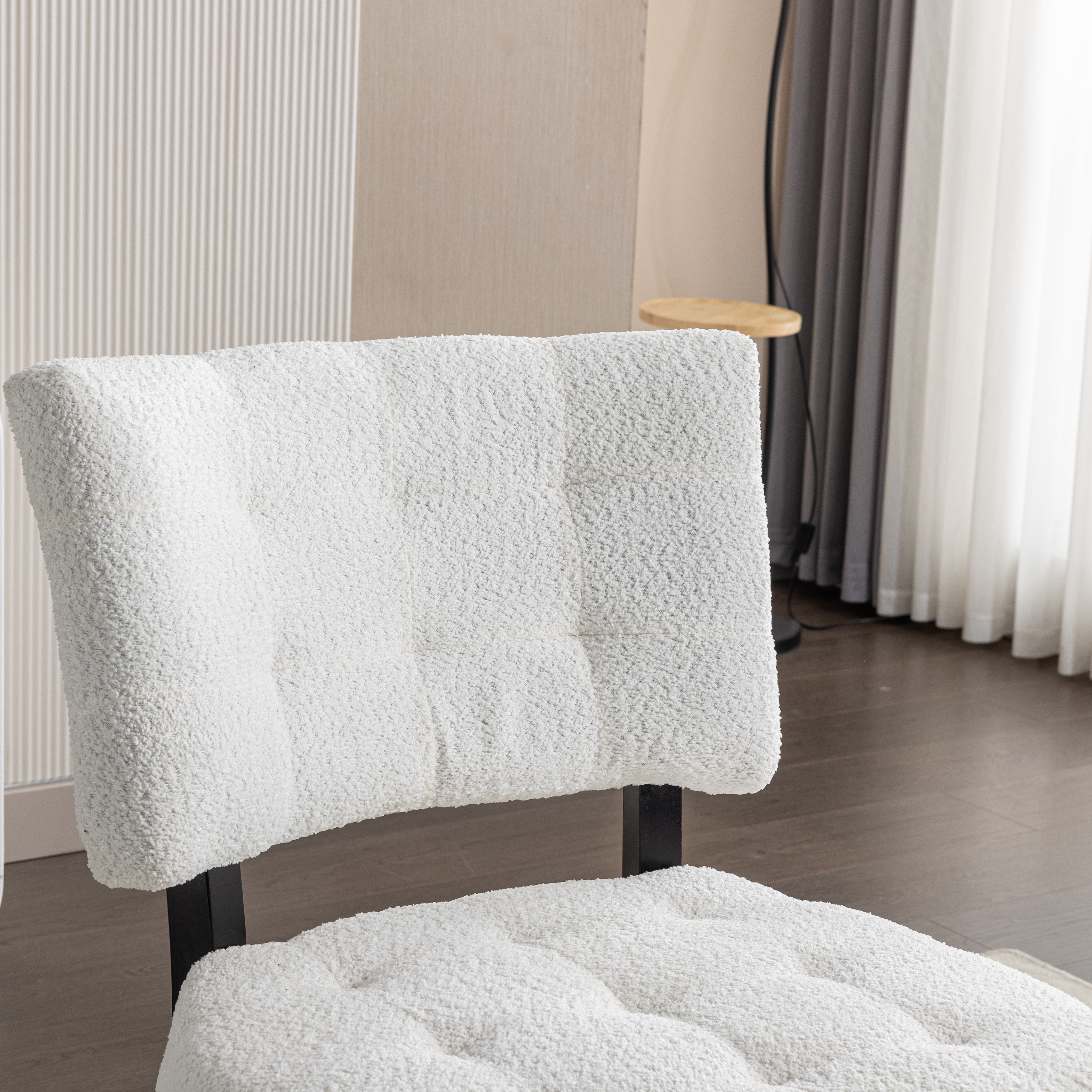 Movile Boucle Tufted Accent Chair with Oversized Seating, White