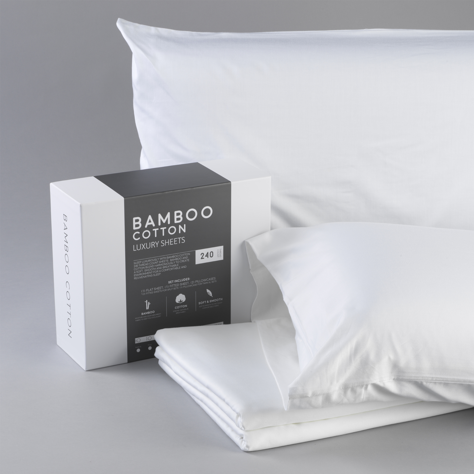 King Split Head Bamboo Cotton Sheets