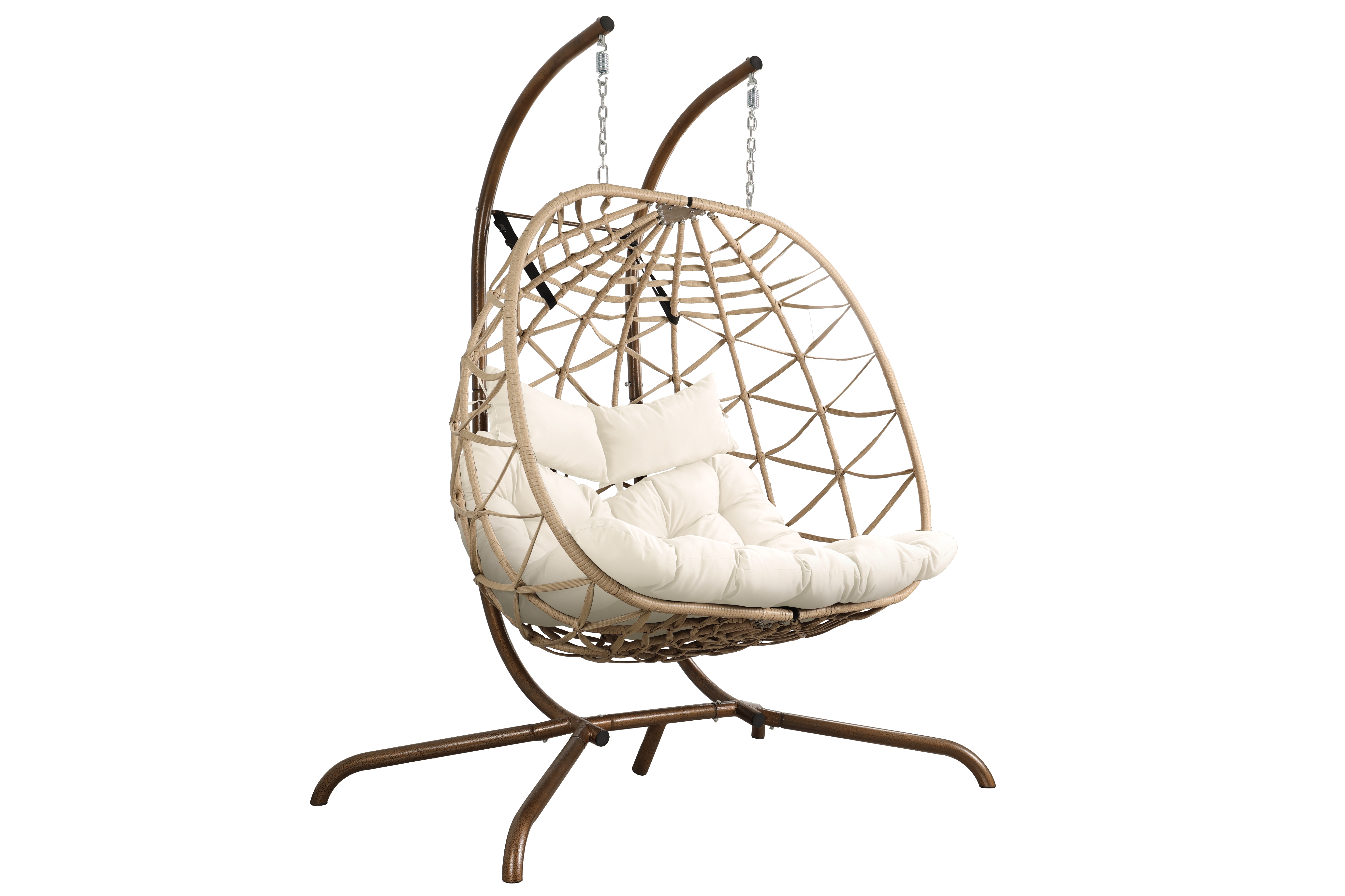 Outdoor Egg Swing Chair with Stand,Thick Cushions and Pillow