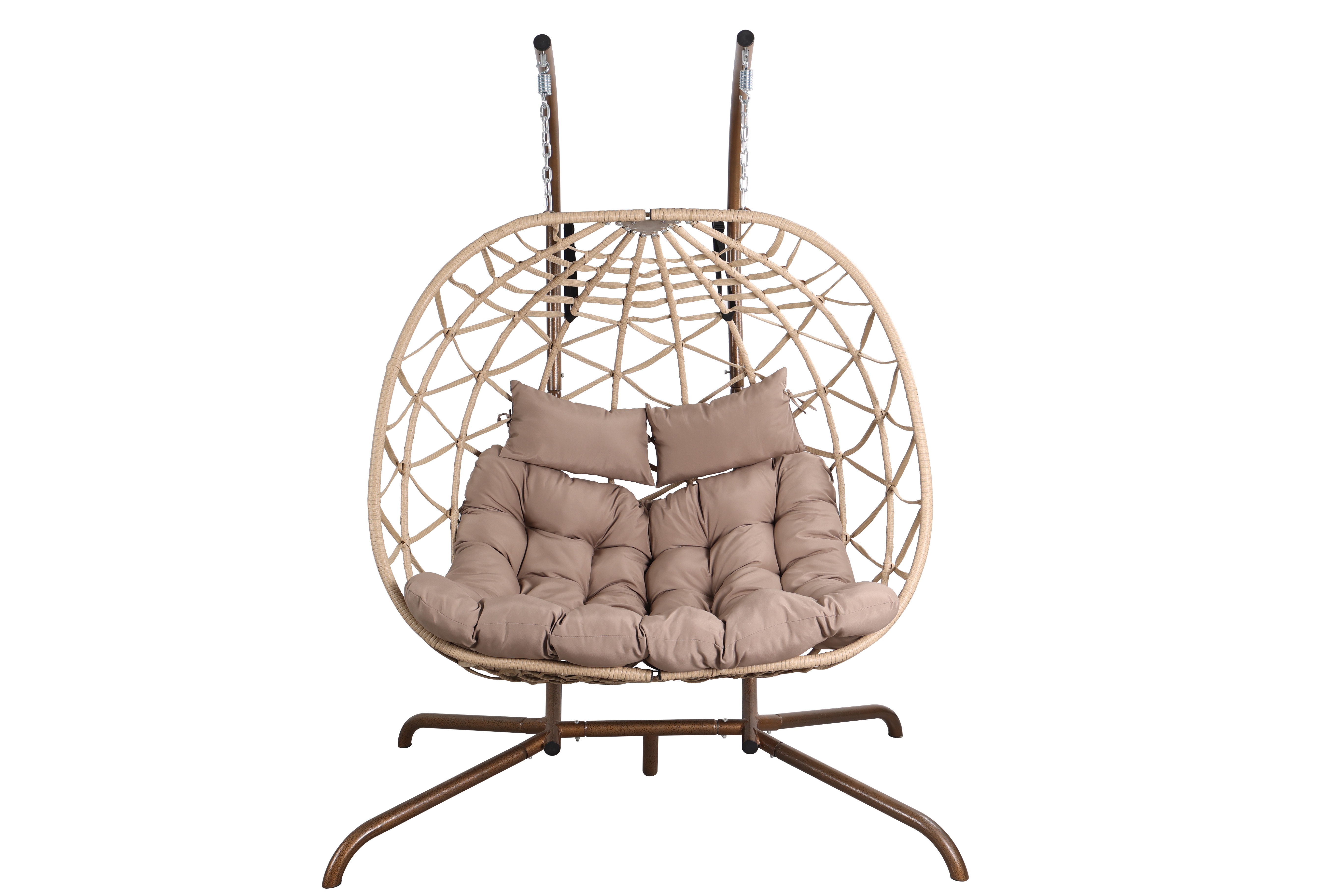 Outdoor Egg Swing Chair with Stand,Thick Cushions and Pillow