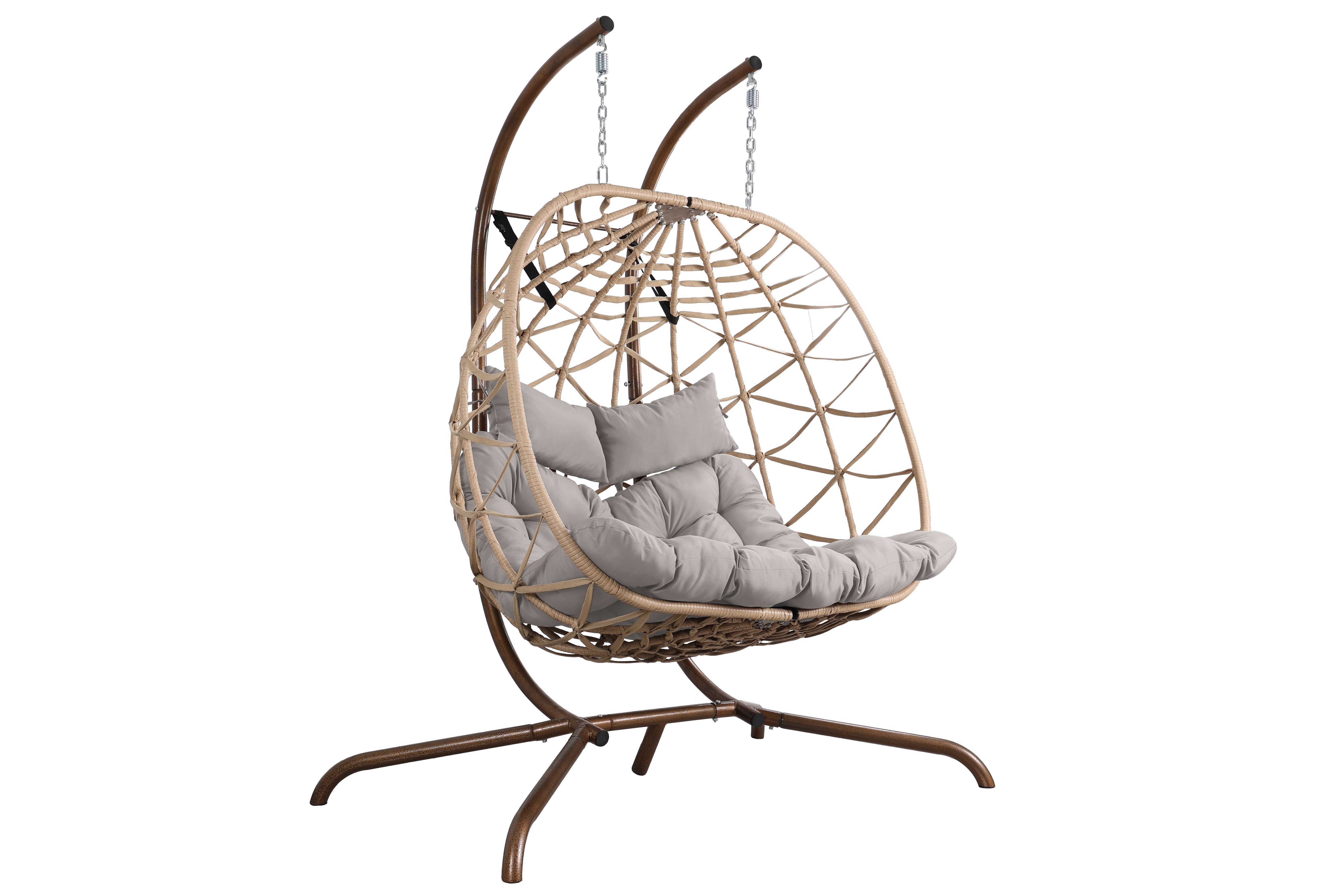 Outdoor Egg Swing Chair with Stand,Thick Cushions and Pillow