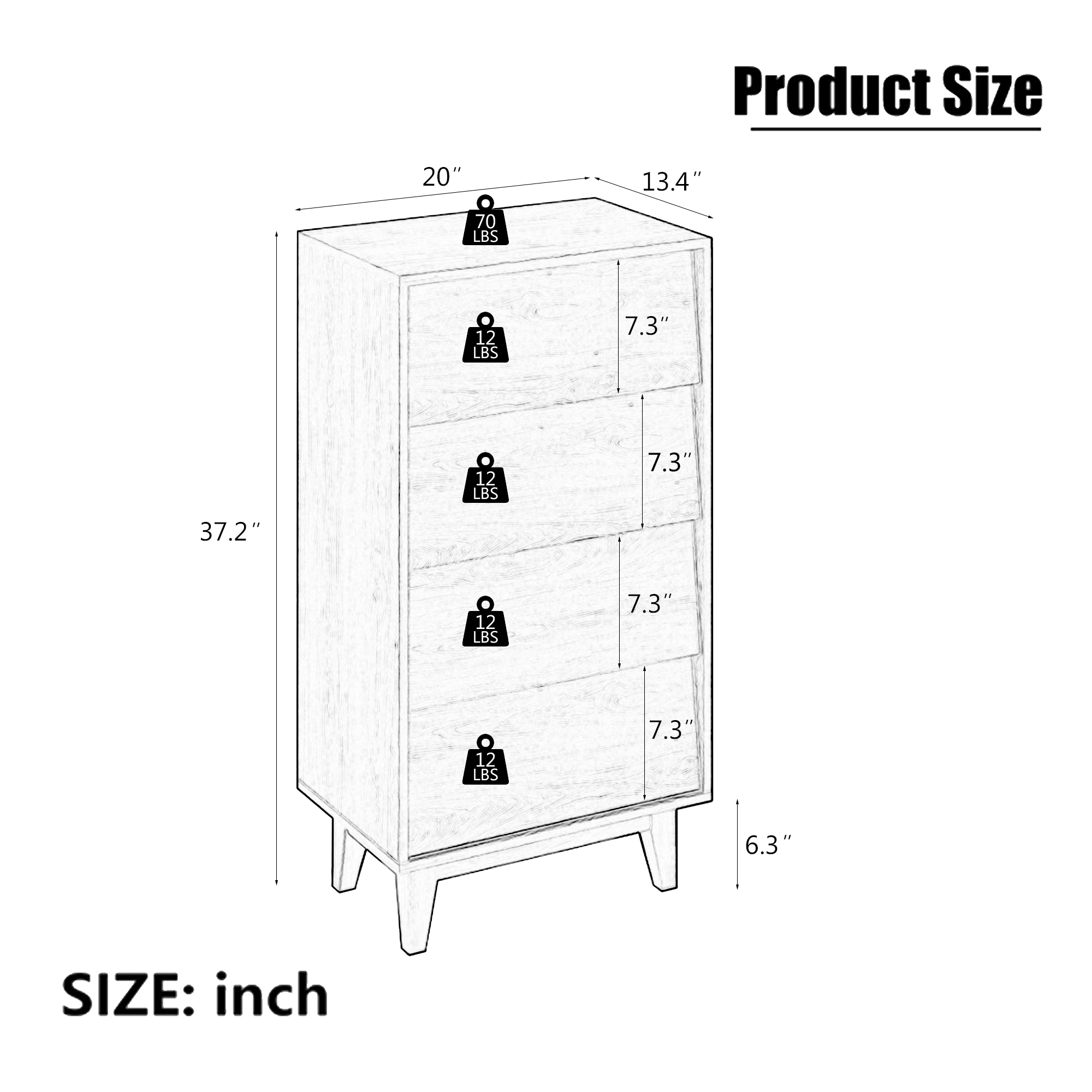 4 Drawer Double Dresser Features Vintage-style and Bevel Design