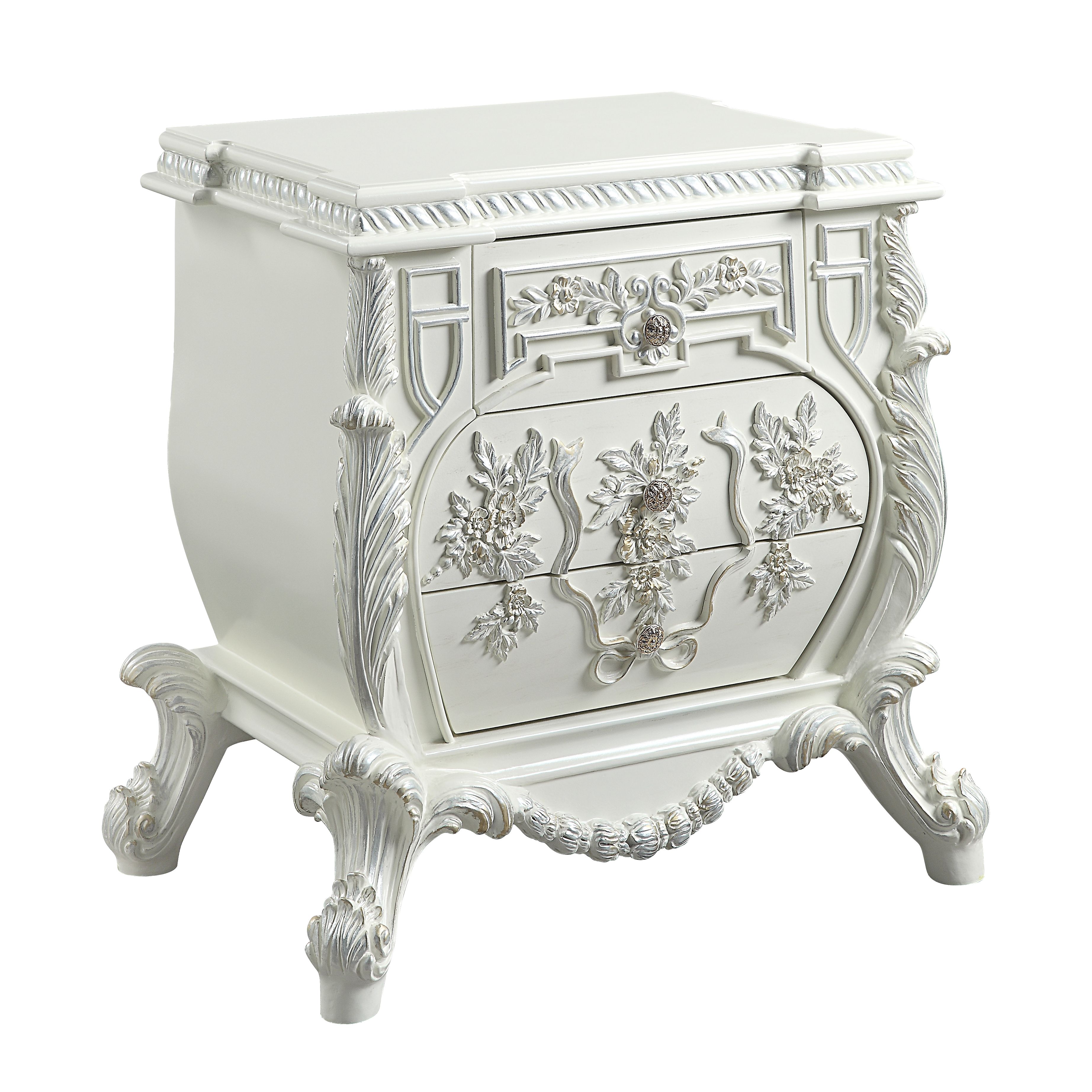 ACME Vanaheim Nightstand, Antique White Finish BD00672