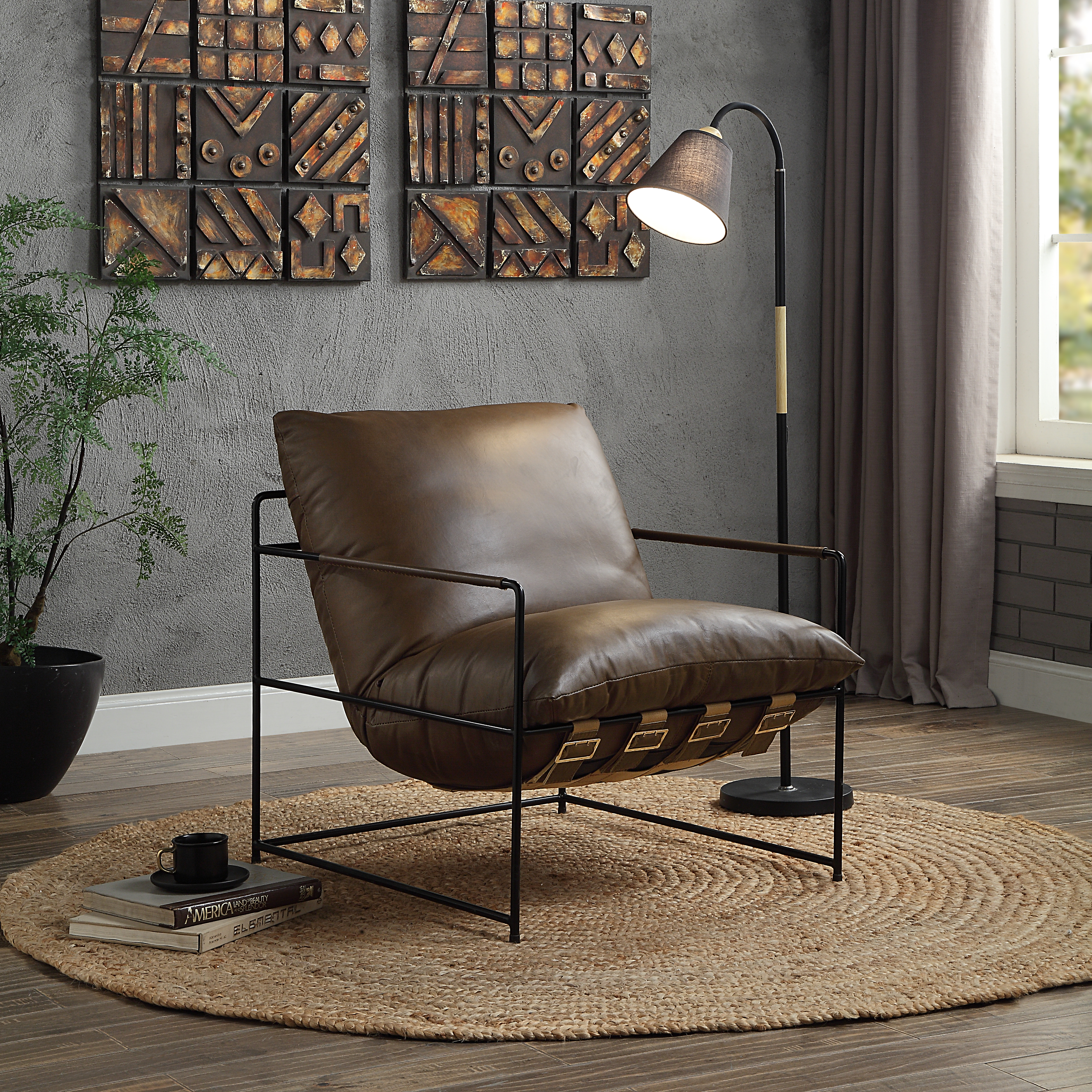ACME Oralia Accent Chair, Saturn Top Grain Leather
