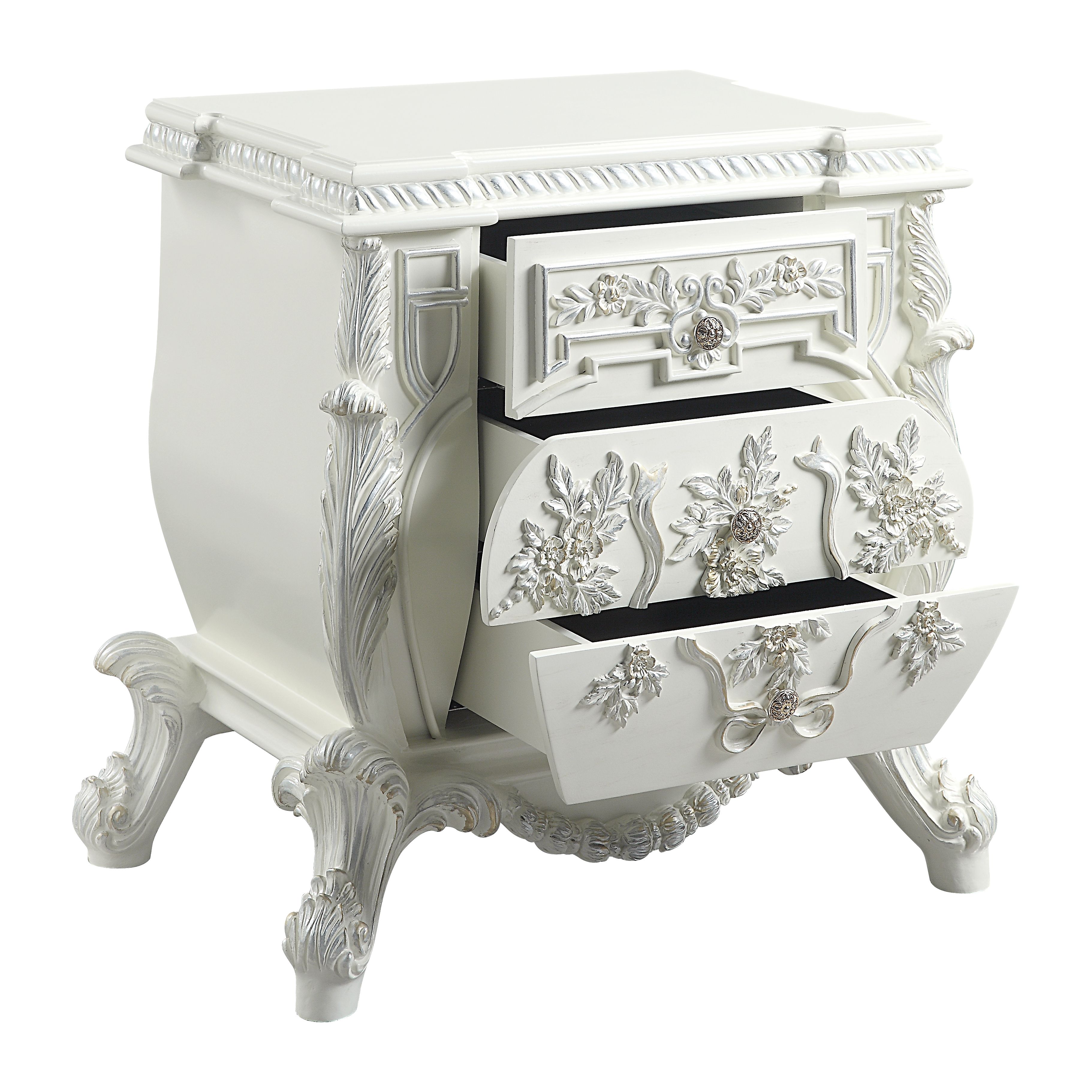 ACME Vanaheim Nightstand, Antique White Finish BD00672