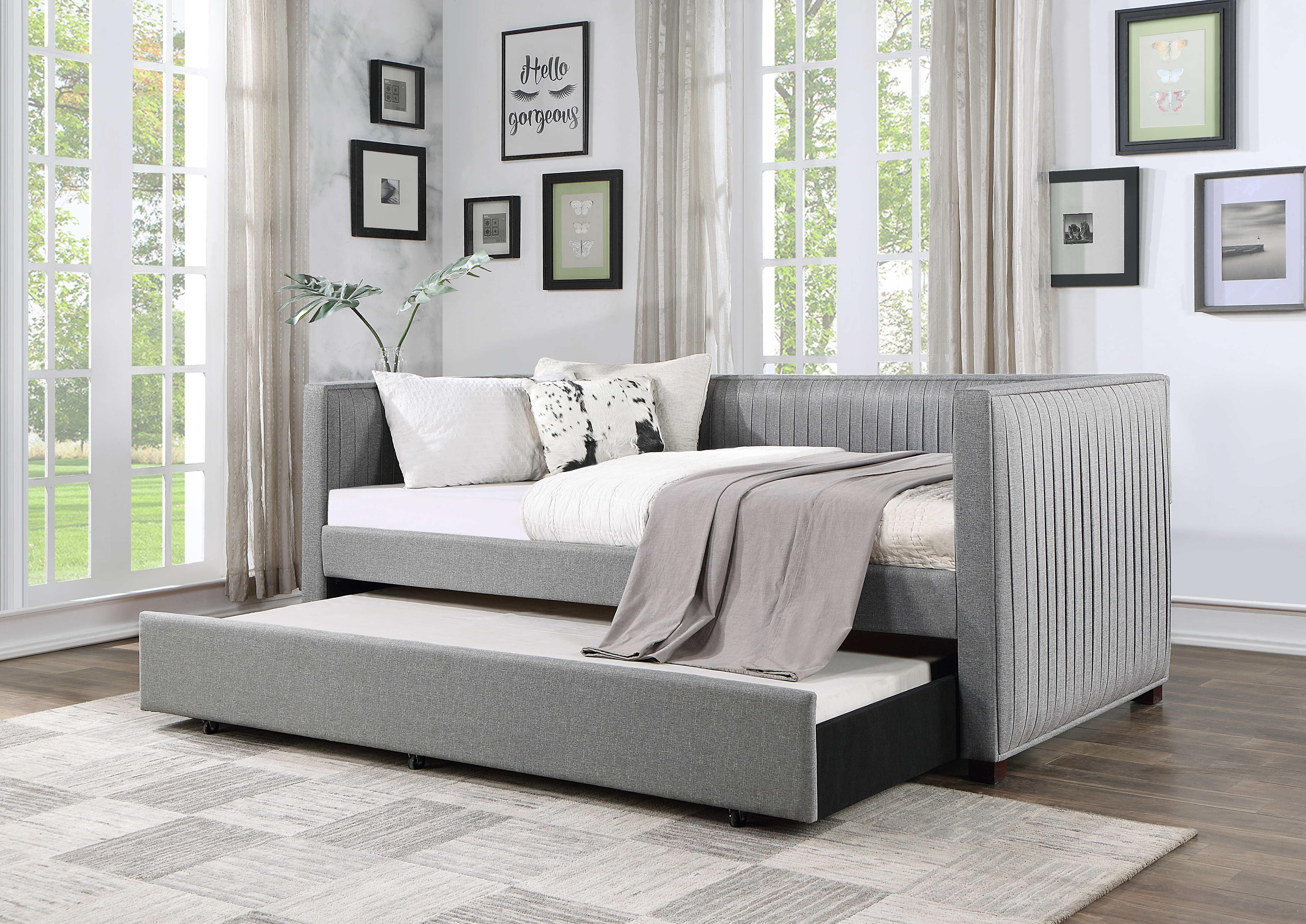 ACME Danyl Daybed Trundle (T/T), Gray Fabric