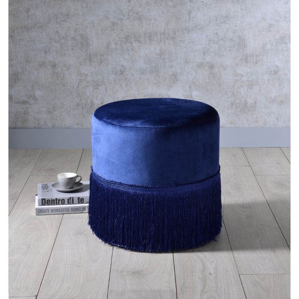 ACME Clivia Ottoman, Midnight Blue Velvet 96466