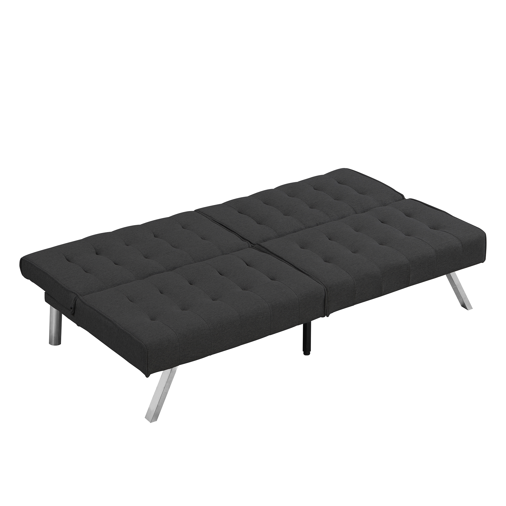 WOOD FRAME, STAINLESS LEG, FUTON, SOFA BED BLACK