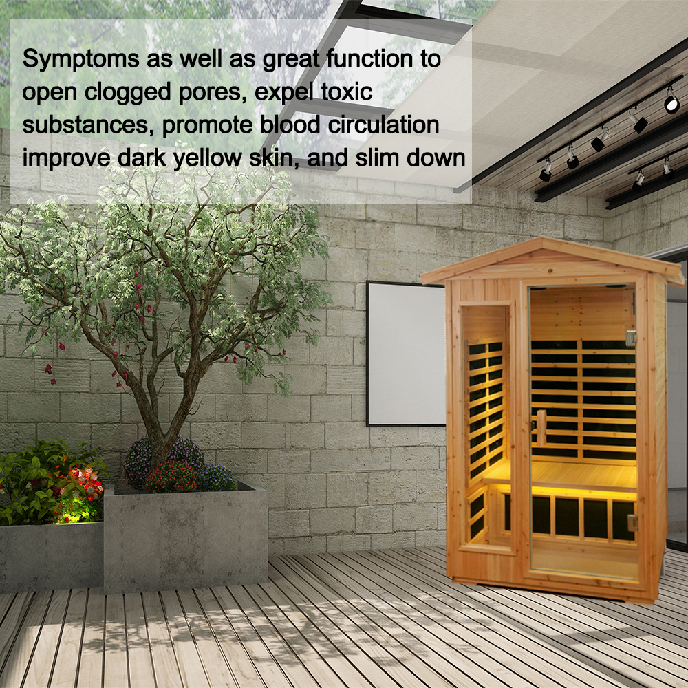 Two person Far infrared old fir outdoor sauna room (Left & Right)