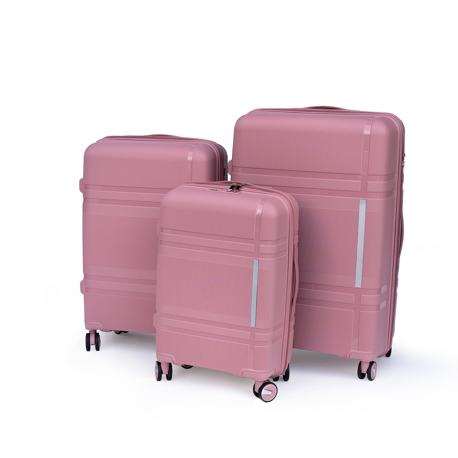 3 Piece Luggage Sets PP Lightweight Suitcase with Two Hooks, Spinner Wheels, (20/24/28) 2307