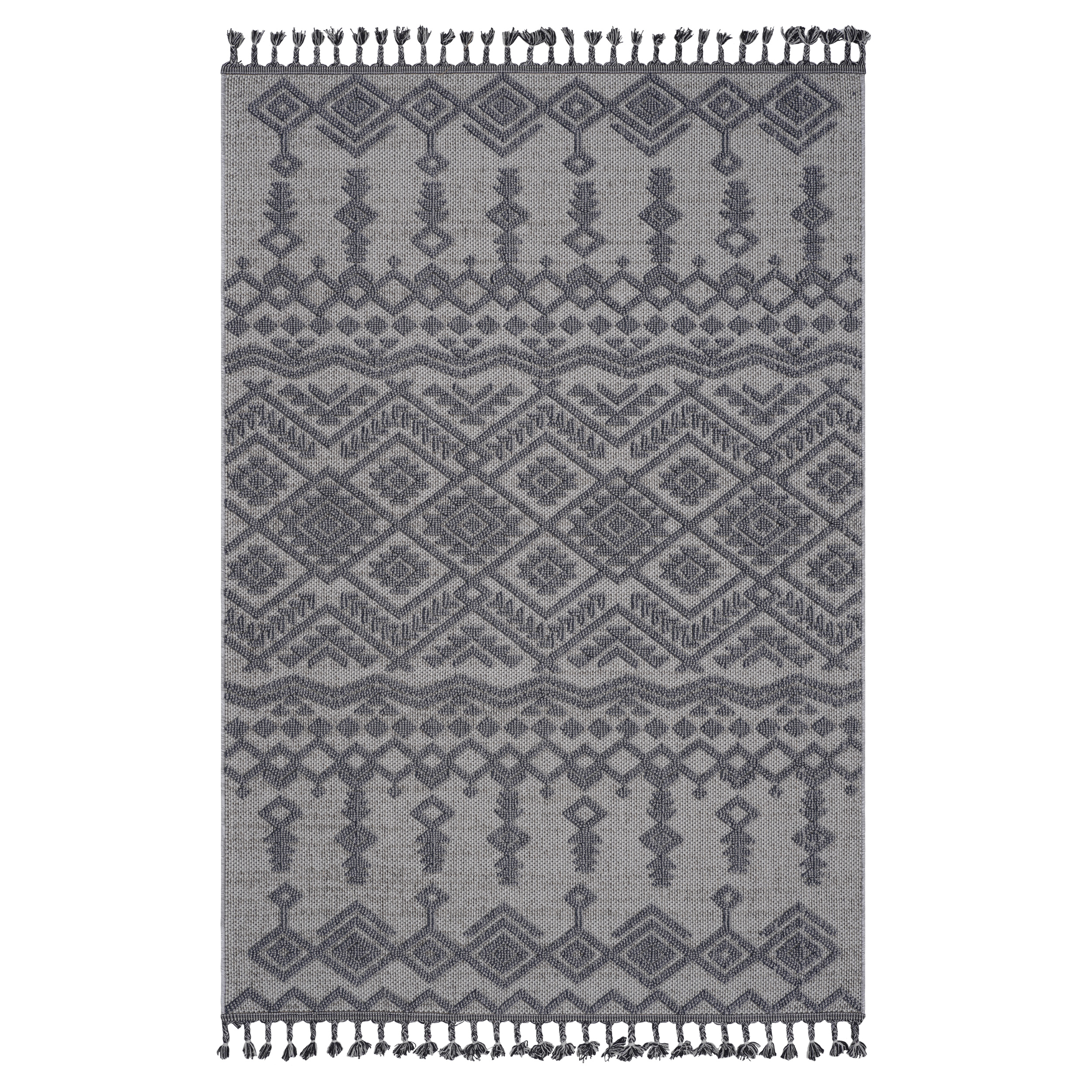 NAAR Guros Collection 8X10 White/Gray /Traditional Indoor/Outdoor Area Rug