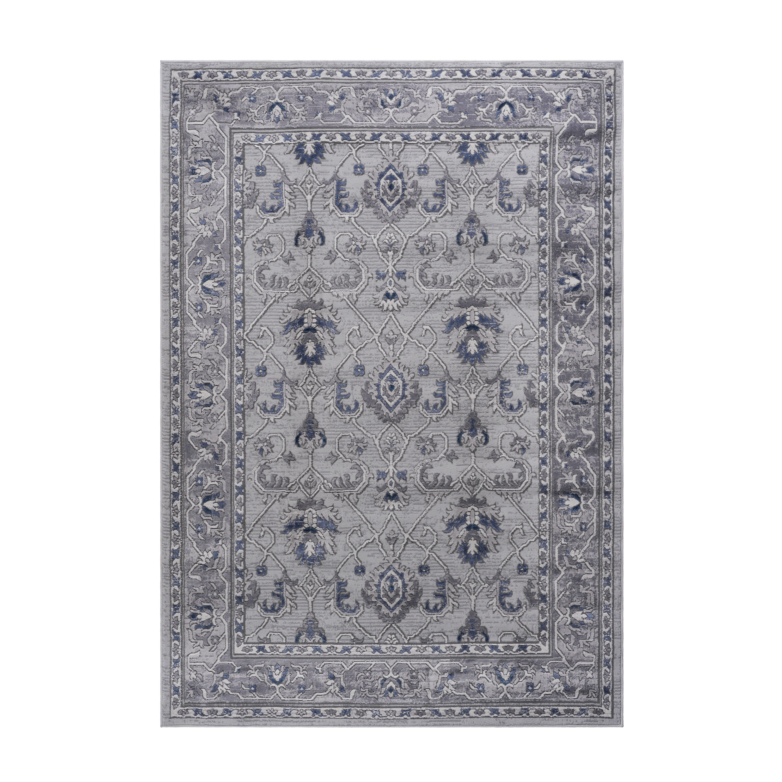 NAAR MARFI Collection 5X7 Grey/Blue/Oriental Non-Shedding Living Room Bedroom Dining Home Office Stylish and Stain Resistant Area Rug