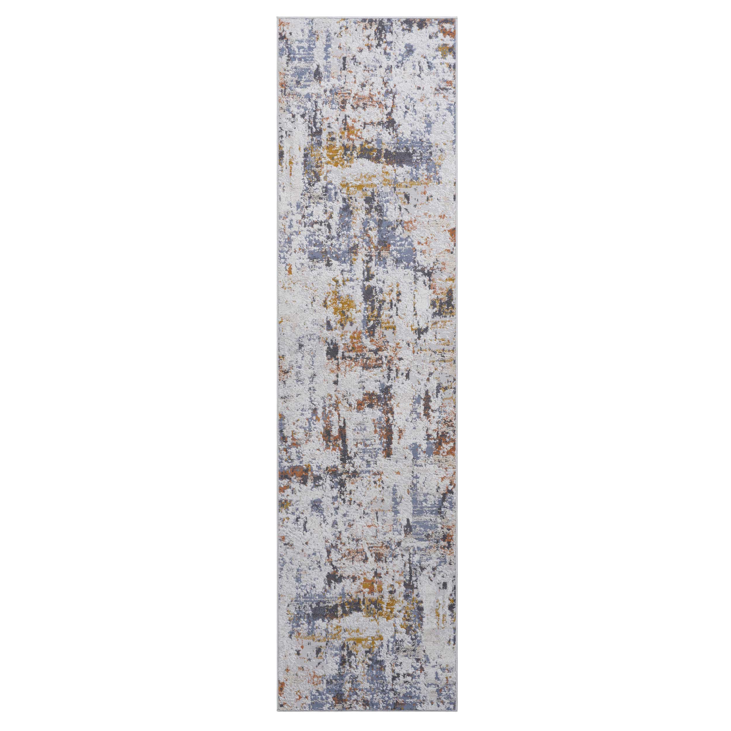 NAAR PAYAS Collection 2X8 Ivory/Blue /Abstract Non-Shedding Living Room Bedroom Dining Home Office Stylish and Stain Resistant Area Rug