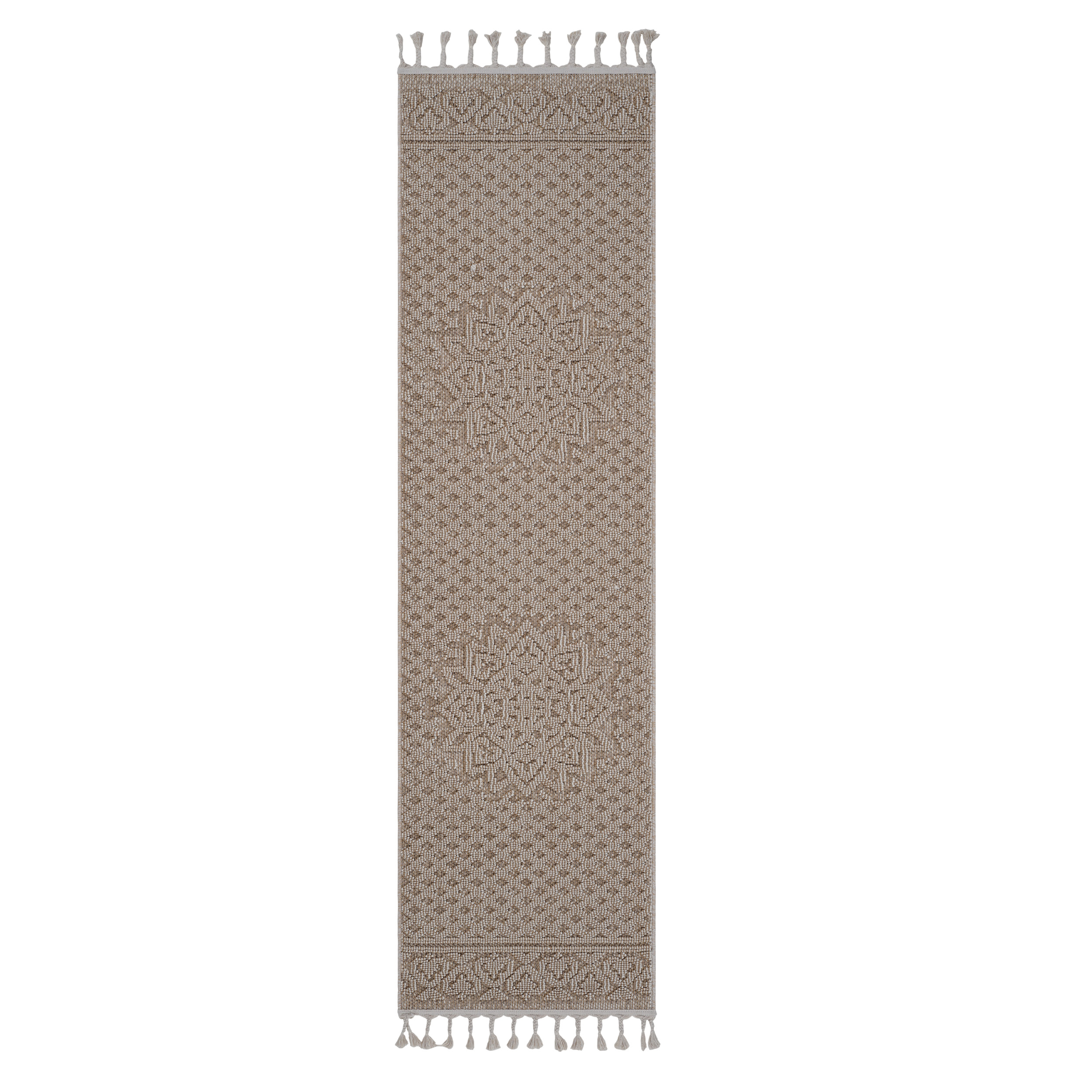 NAAR Guros Collection 2X8 Beige /Medallion Indoor/Outdoor Area Rug