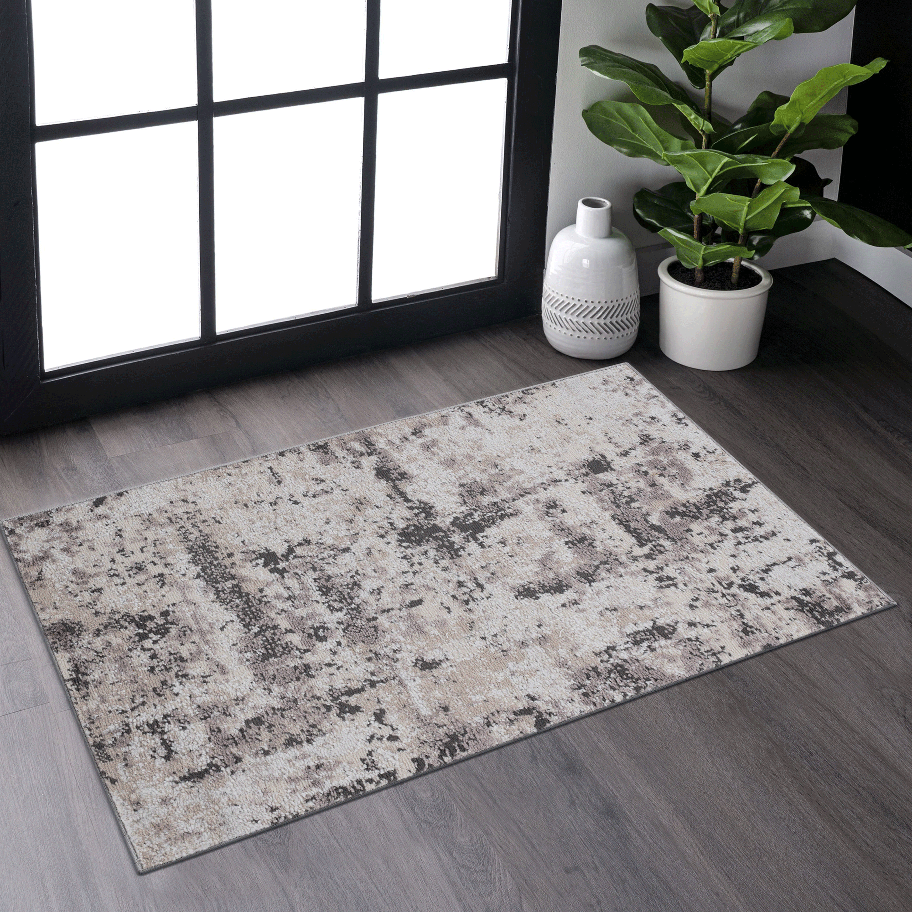 NAAR PAYAS Collection 2X3 Cream/Brown/Traditional Non-Shedding Living Room Bedroom Dining Home Office Stylish and Stain Resistant Area Rug