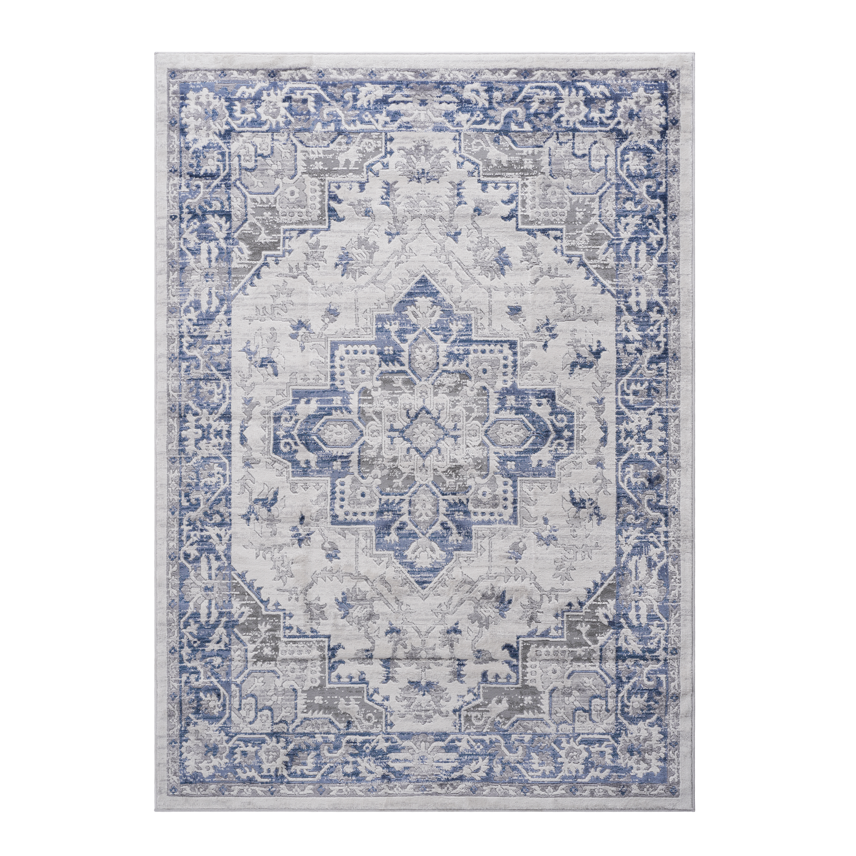 NAAR MARFI Collection 6X9 Blue/Grey/Oriental Non-Shedding Living Room Bedroom Dining Home Office Stylish and Stain Resistant Area Rug