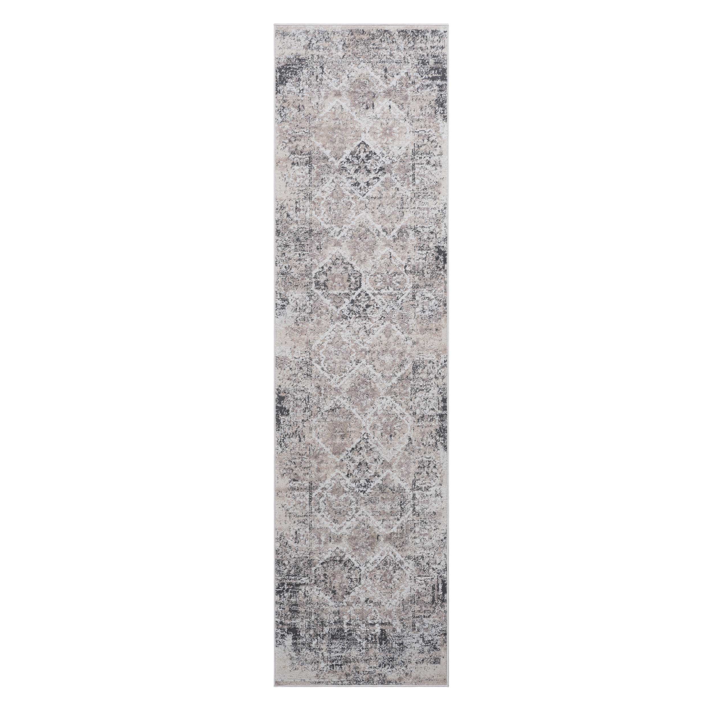 NAAR PAYAS Collection 2X8 Cream/Anthracite /Traditional Non-Shedding Living Room Bedroom Dining Home Office Stylish and Stain Resistant Area Rug