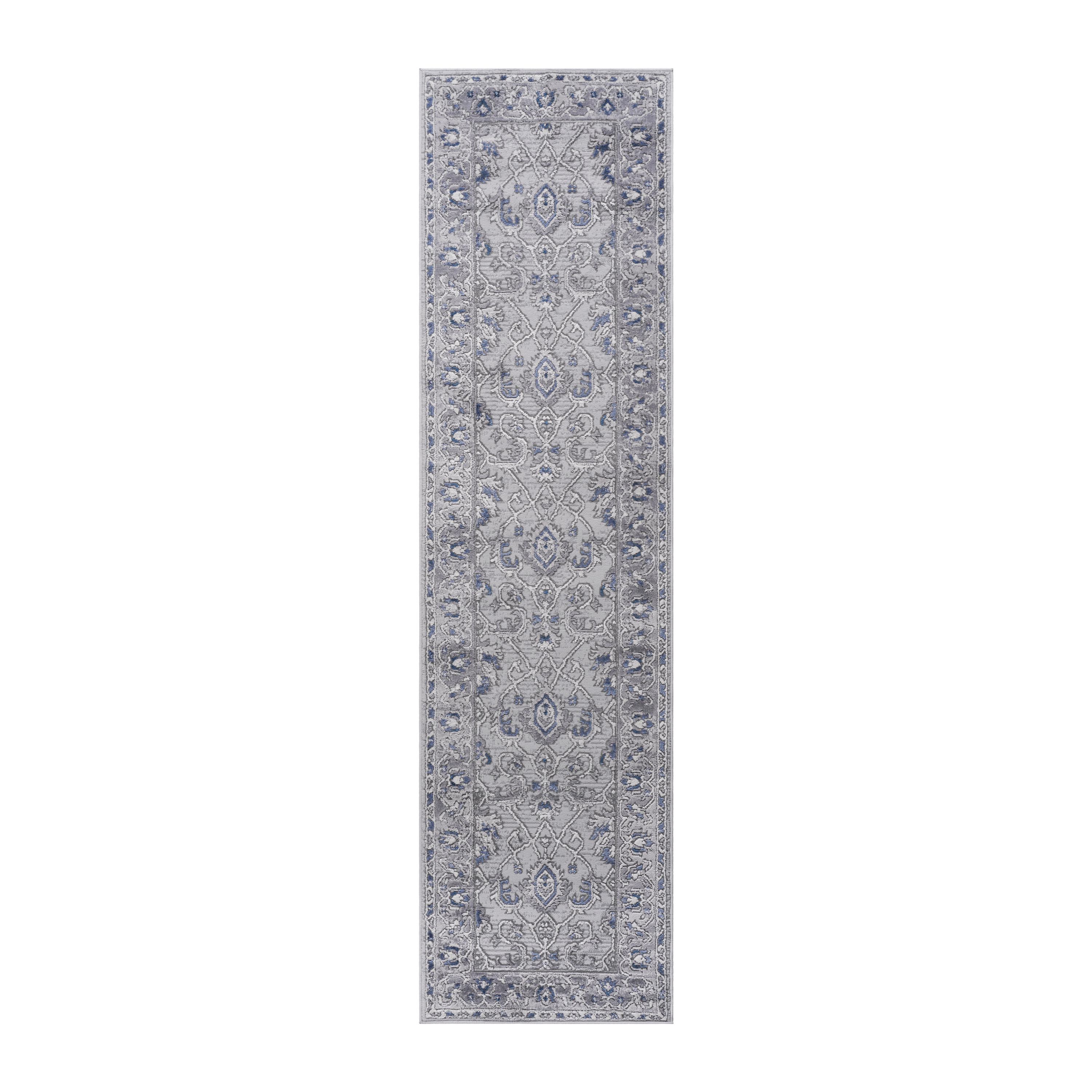 NAAR MARFI Collection 2X8 Grey/Blue/Oriental Non-Shedding Living Room Bedroom Dining Home Office Stylish and Stain Resistant Area Rug