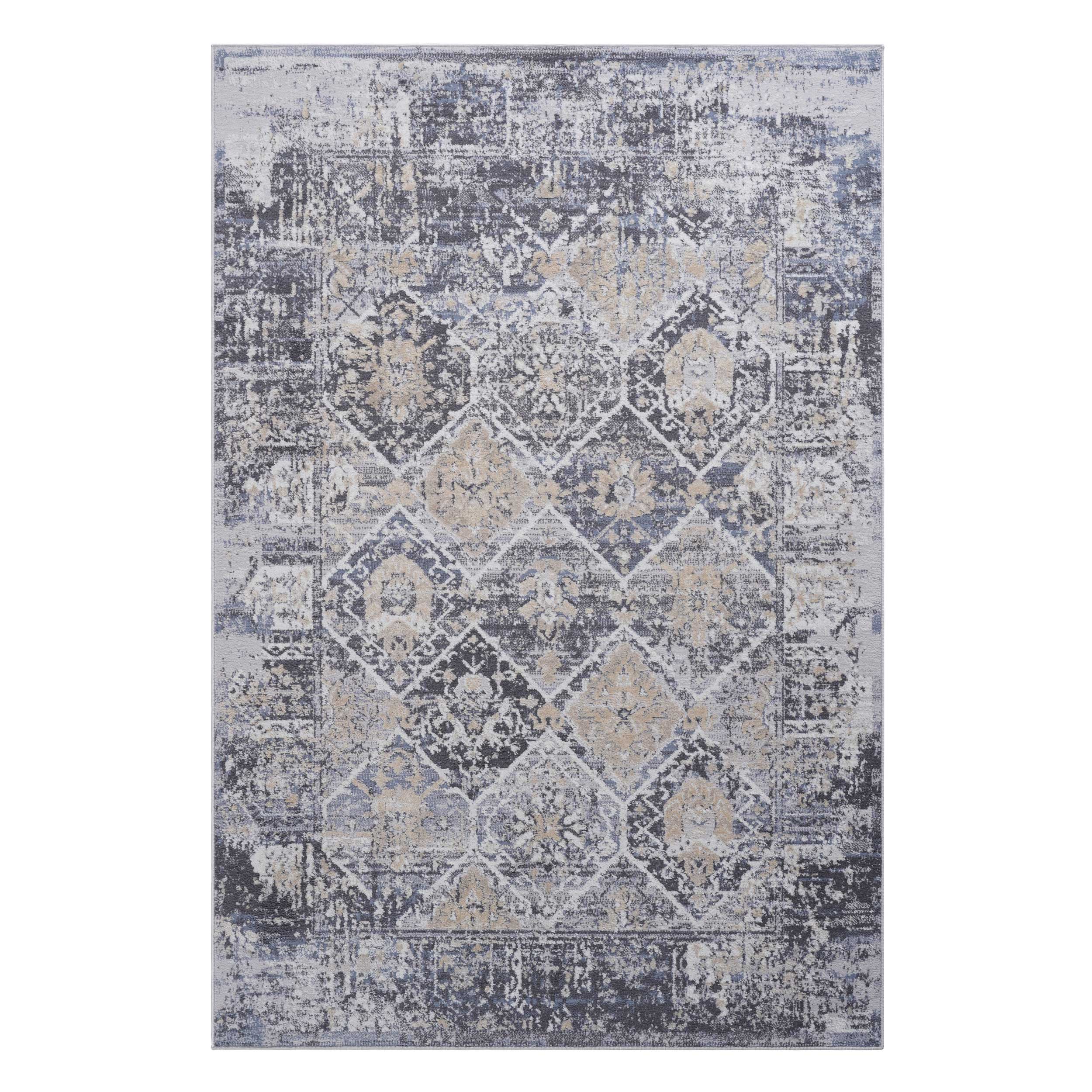 NAAR PAYAS Collection 6X9 Grey/Blue /Traditional Non-Shedding Living Room Bedroom Dining Home Office Stylish and Stain Resistant Area Rug