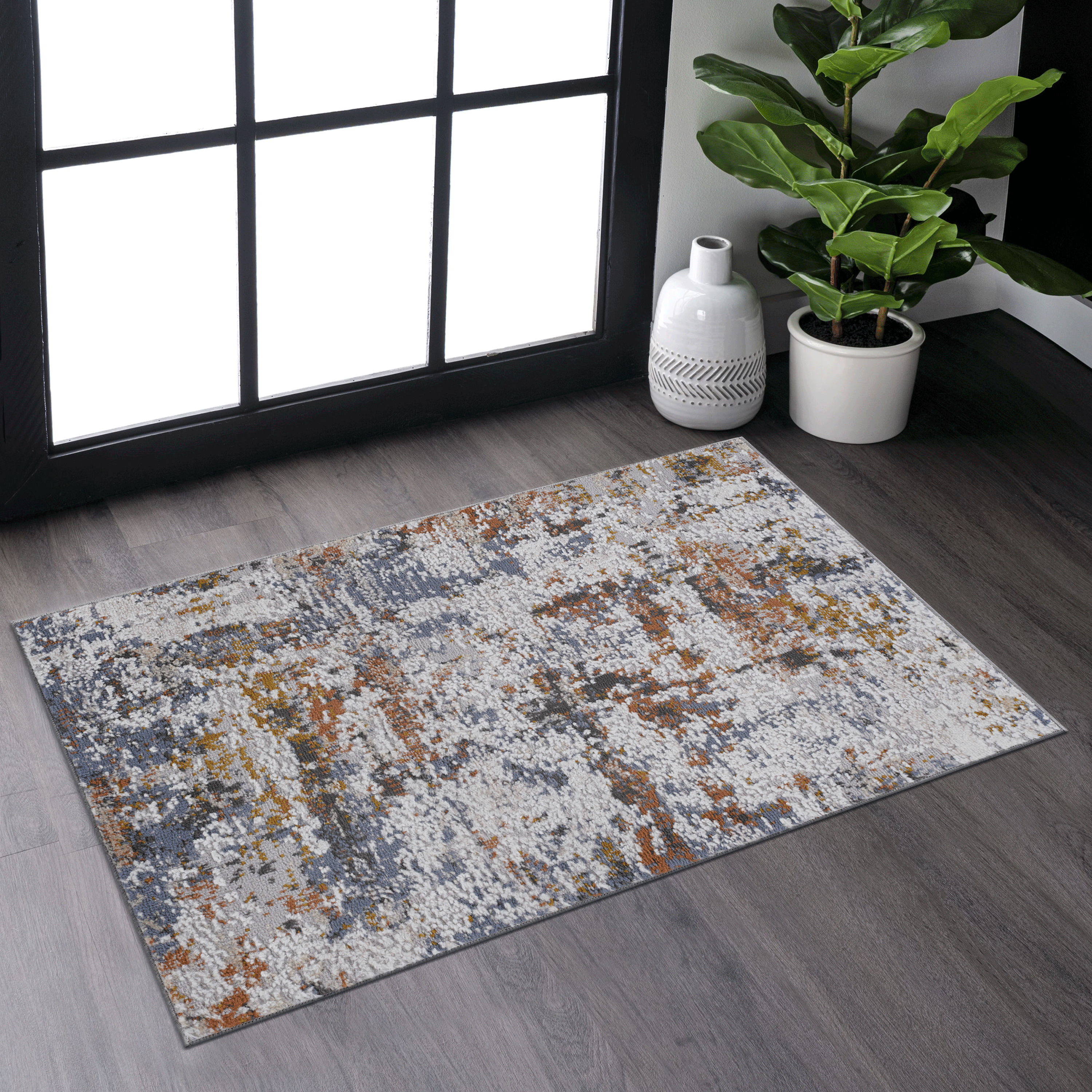 NAAR PAYAS Collection 2X3 Ivory/Blue/Traditional Non-Shedding Living Room Bedroom Dining Home Office Stylish and Stain Resistant Area Rug