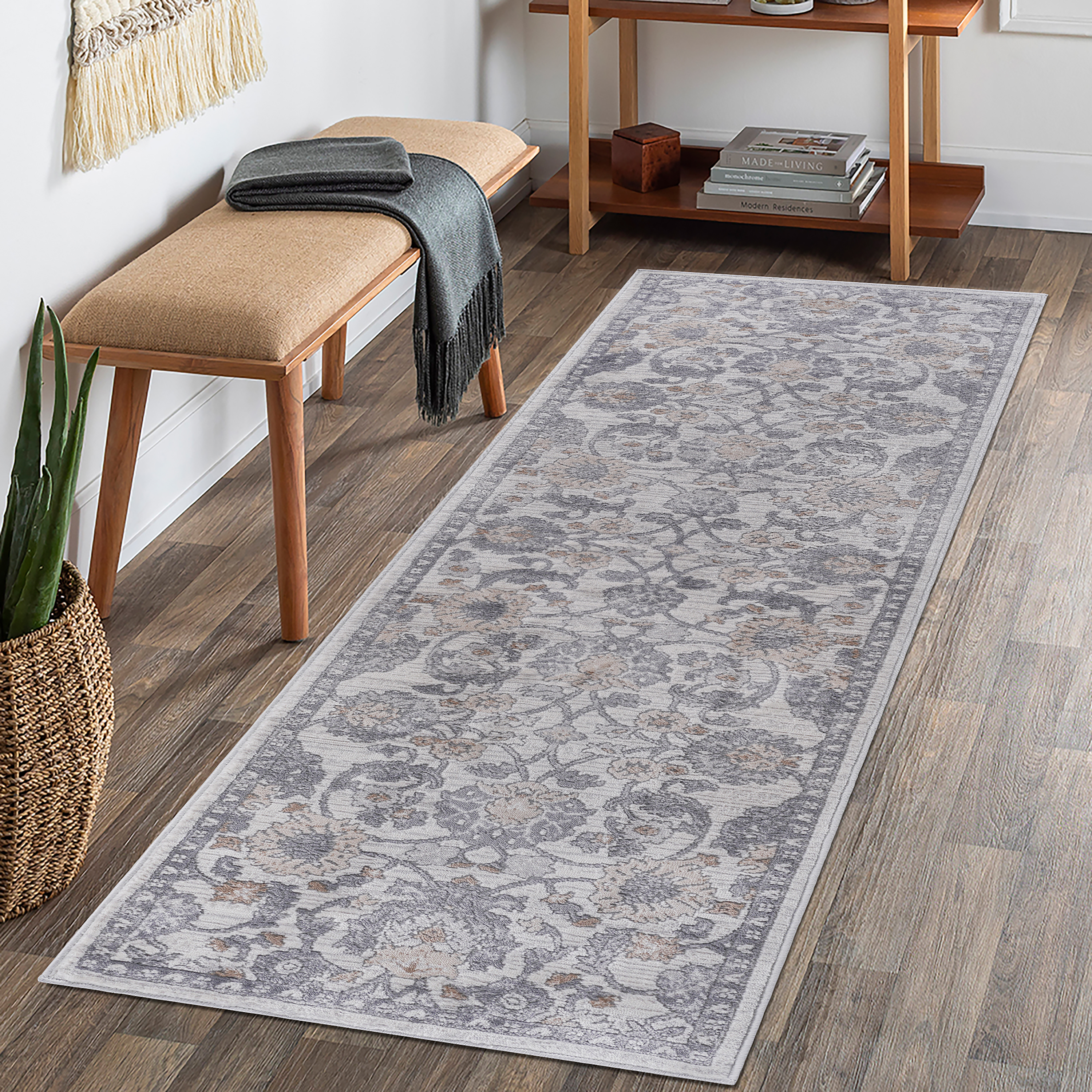 NAAR MARFI Collection 2X8 Sand/Ivory/Oriental Non-Shedding Living Room Bedroom Dining Home Office Stylish and Stain Resistant Area Rug