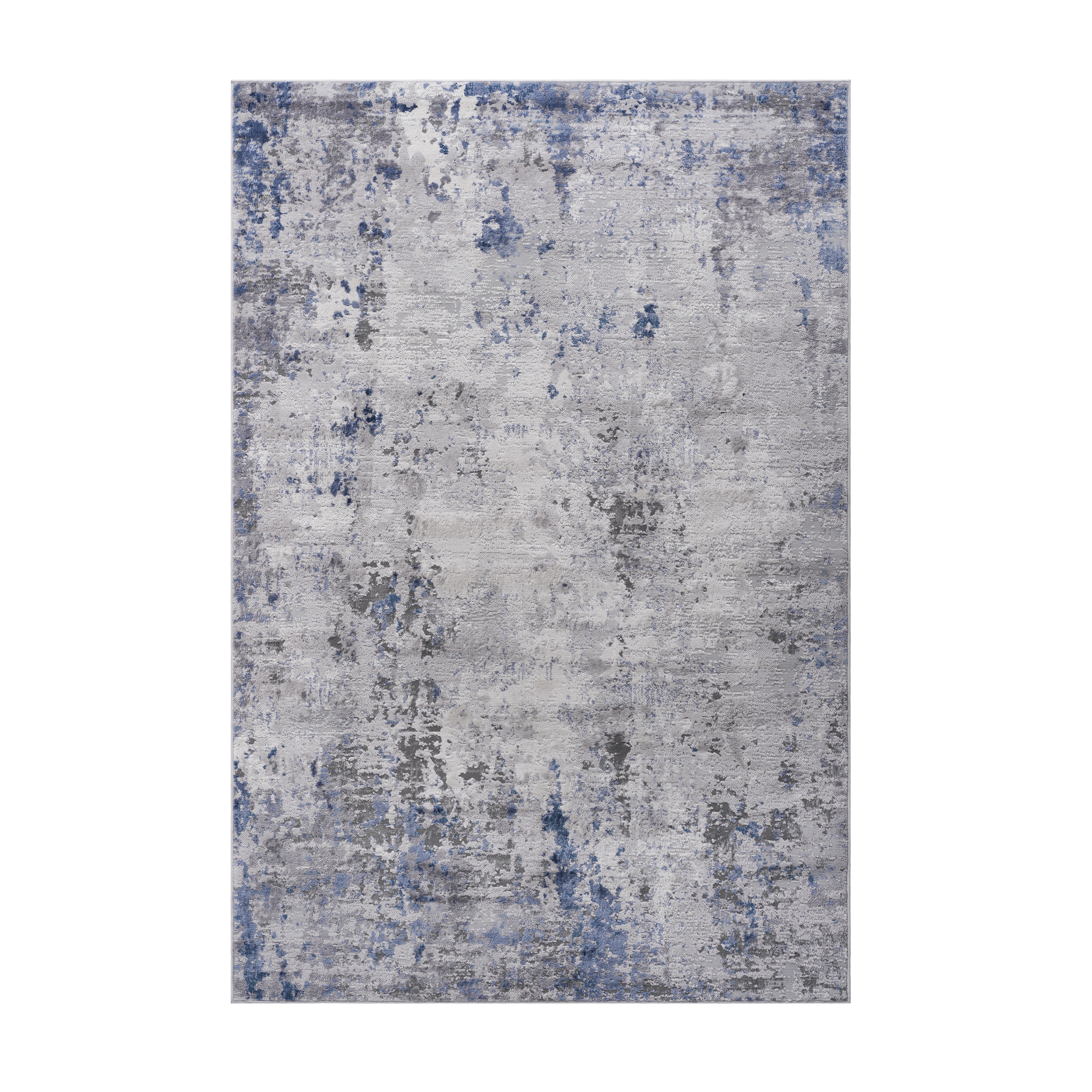 NAAR MARFI Collection 6X9 Silver/Blue/Abstract Non-Shedding Living Room Bedroom Dining Home Office Stylish and Stain Resistant Area Rug