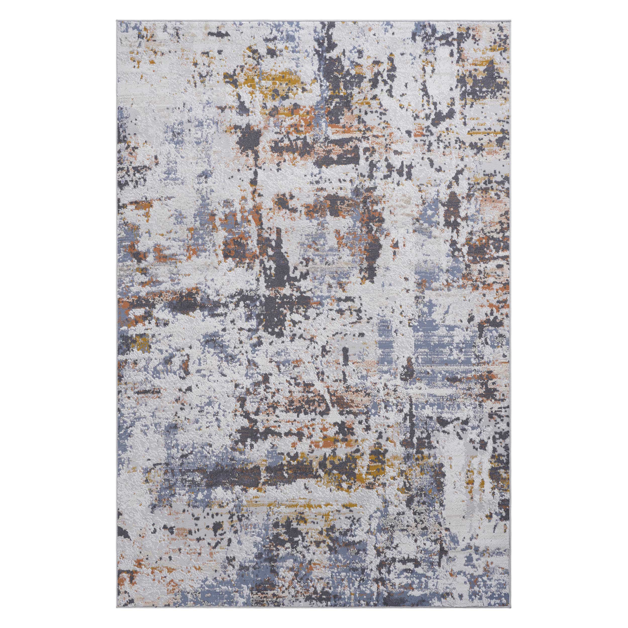 NAAR PAYAS Collection 5X7 Ivory/Blue /Abstract Non-Shedding Living Room Bedroom Dining Home Office Stylish and Stain Resistant Area Rug