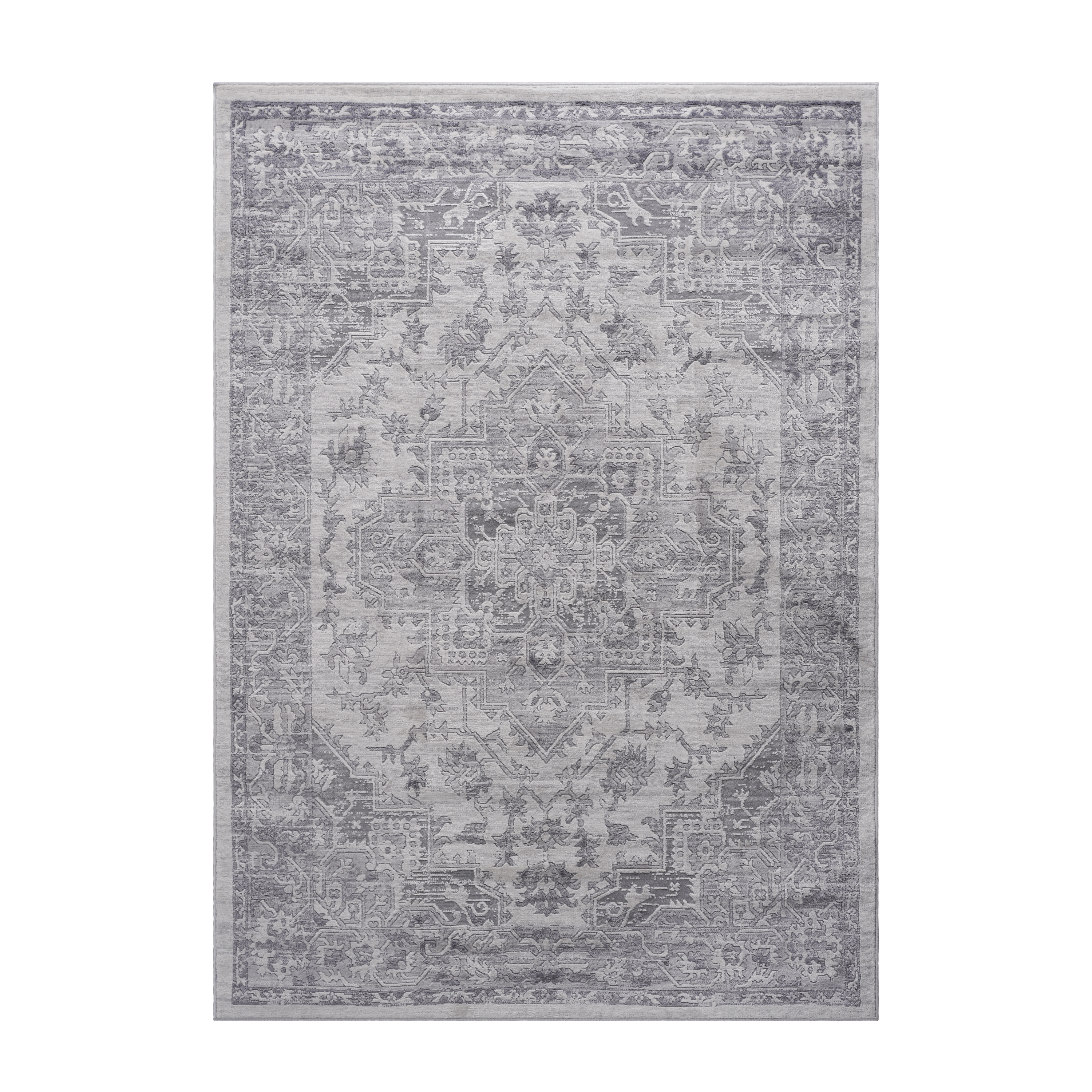 NAAR MARFI Collection 2X3 Silver/Oriental Non-Shedding Living Room Bedroom Dining Home Office Stylish and Stain Resistant Area Rug