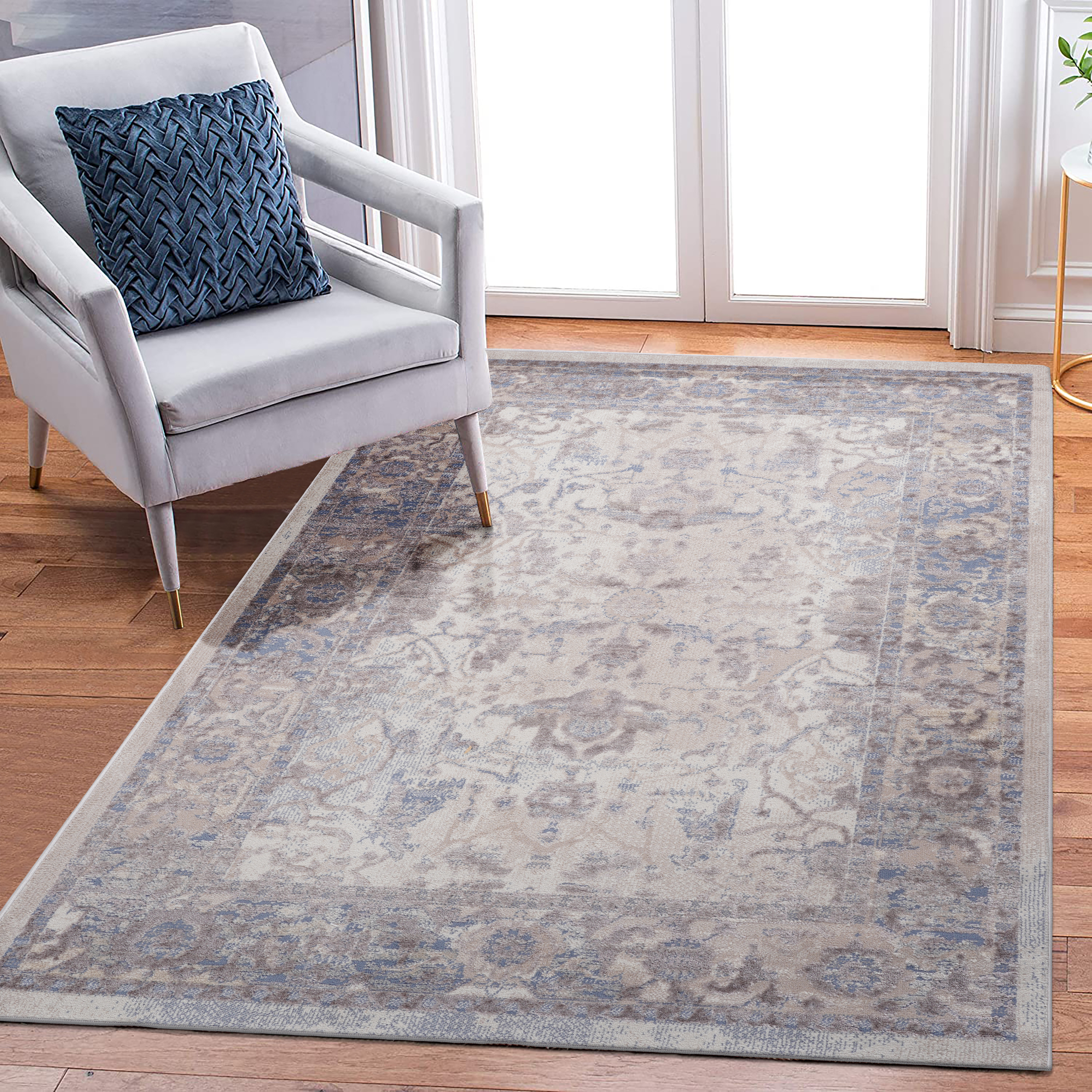 NAAR PAYAS Collection 6X9 Brown/Beige /Traditional Non-Shedding Living Room Bedroom Dining Home Office Stylish and Stain Resistant Area Rug