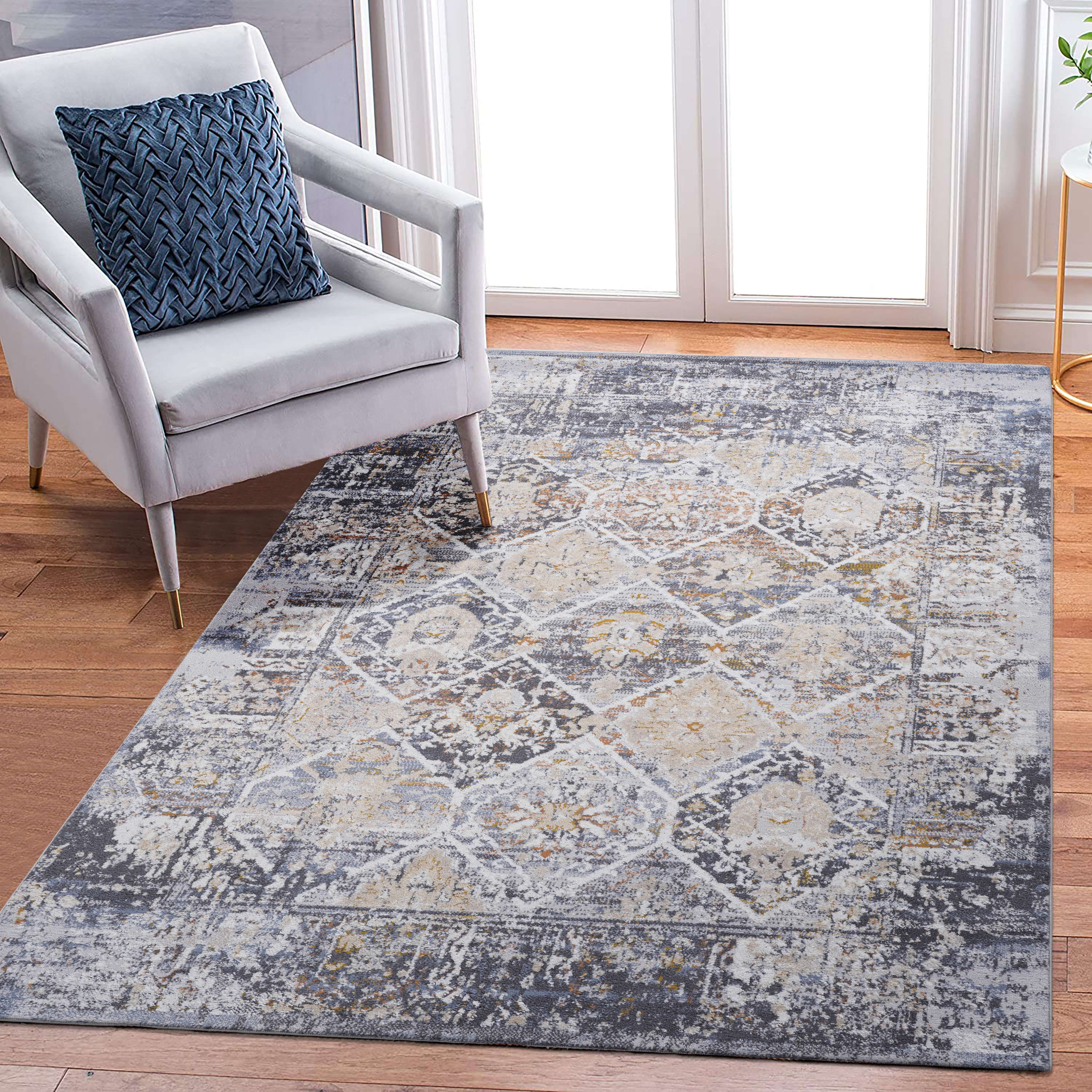 NAAR PAYAS Collection 6X9 Multi /Traditional Non-Shedding Living Room Bedroom Dining Home Office Stylish and Stain Resistant Area Rug