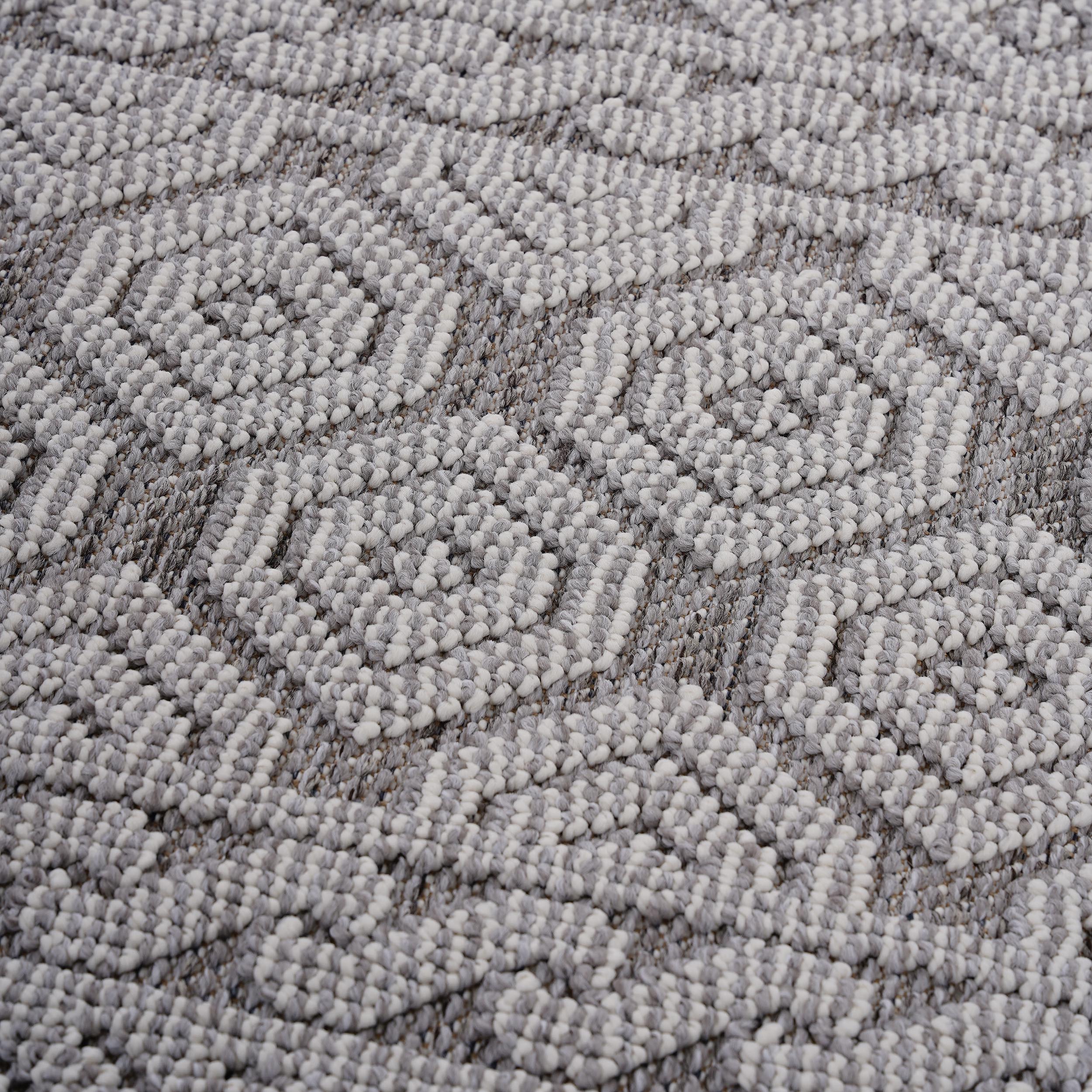 NAAR Guros Collection 4X6 Grey/White /Geometric Indoor/Outdoor Area Rug