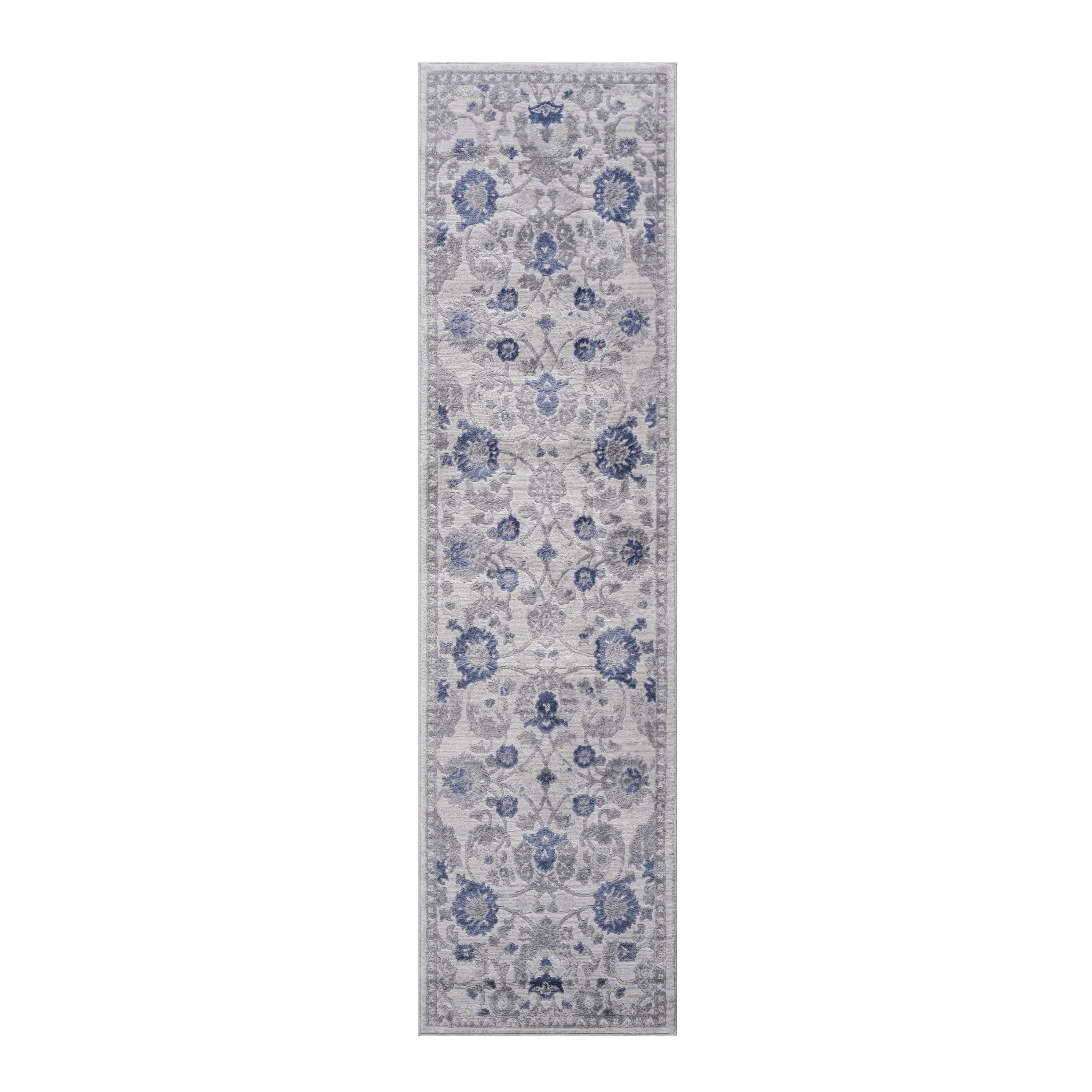 NAAR MARFI Collection 2X8 Blue/Silver/Oriental Non-Shedding Living Room Bedroom Dining Home Office Stylish and Stain Resistant Area Rug