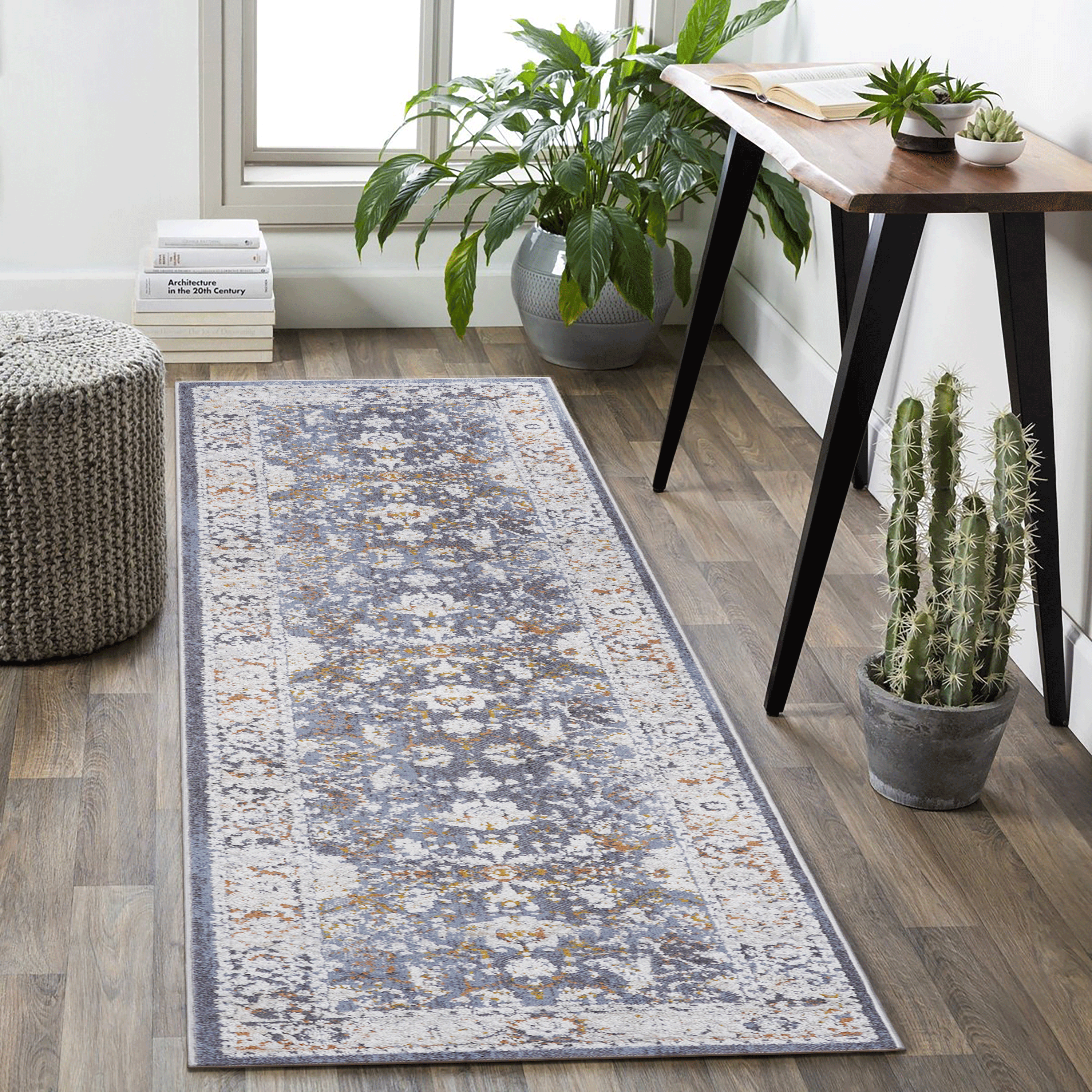 NAAR PAYAS Collection 2X8 Blue/Traditional Non-Shedding Living Room Bedroom Dining Home Office Stylish and Stain Resistant Area Rug