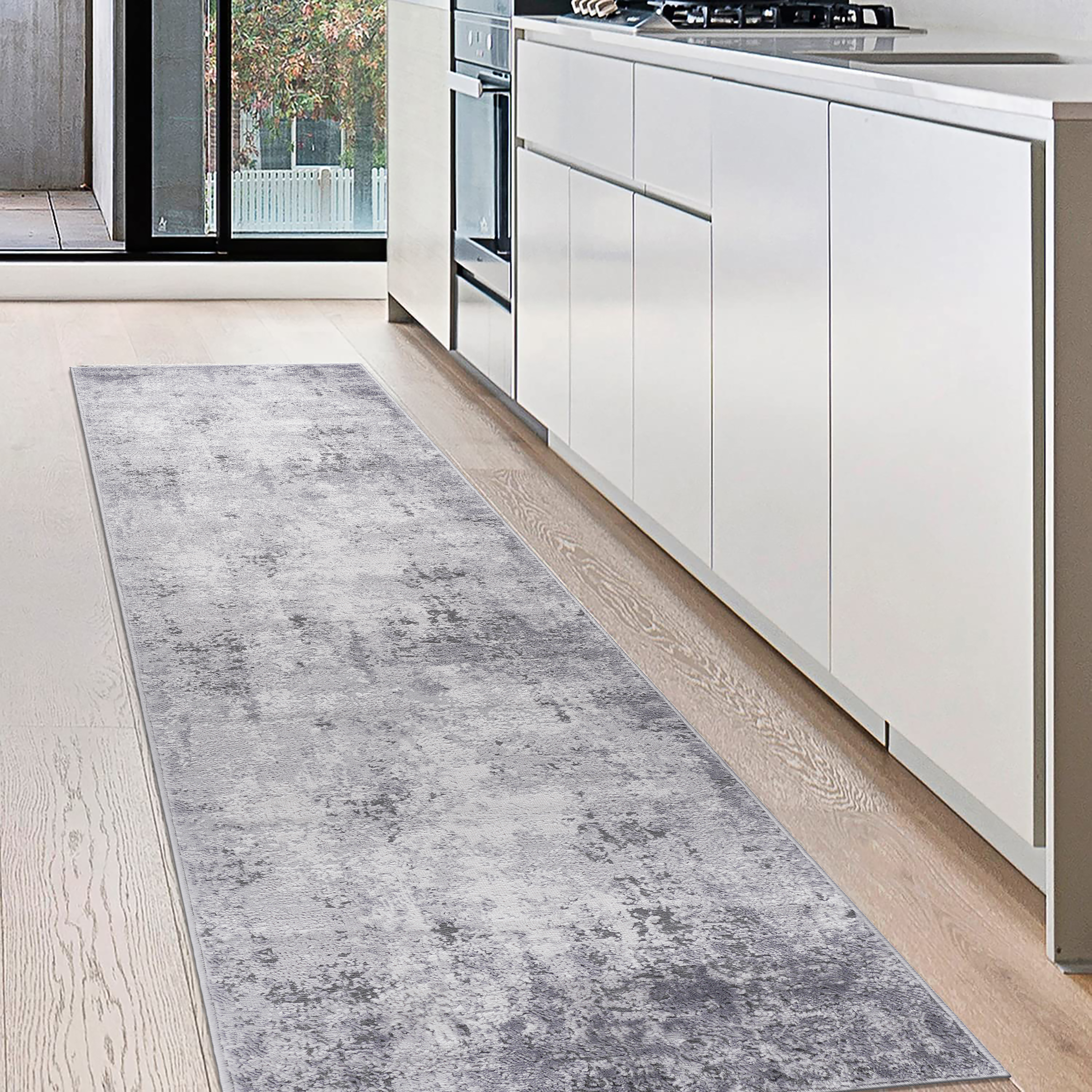 NAAR MARFI Collection 2X8 Light Grey/Abstract Non-Shedding Living Room Bedroom Dining Home Office Stylish and Stain Resistant Area Rug