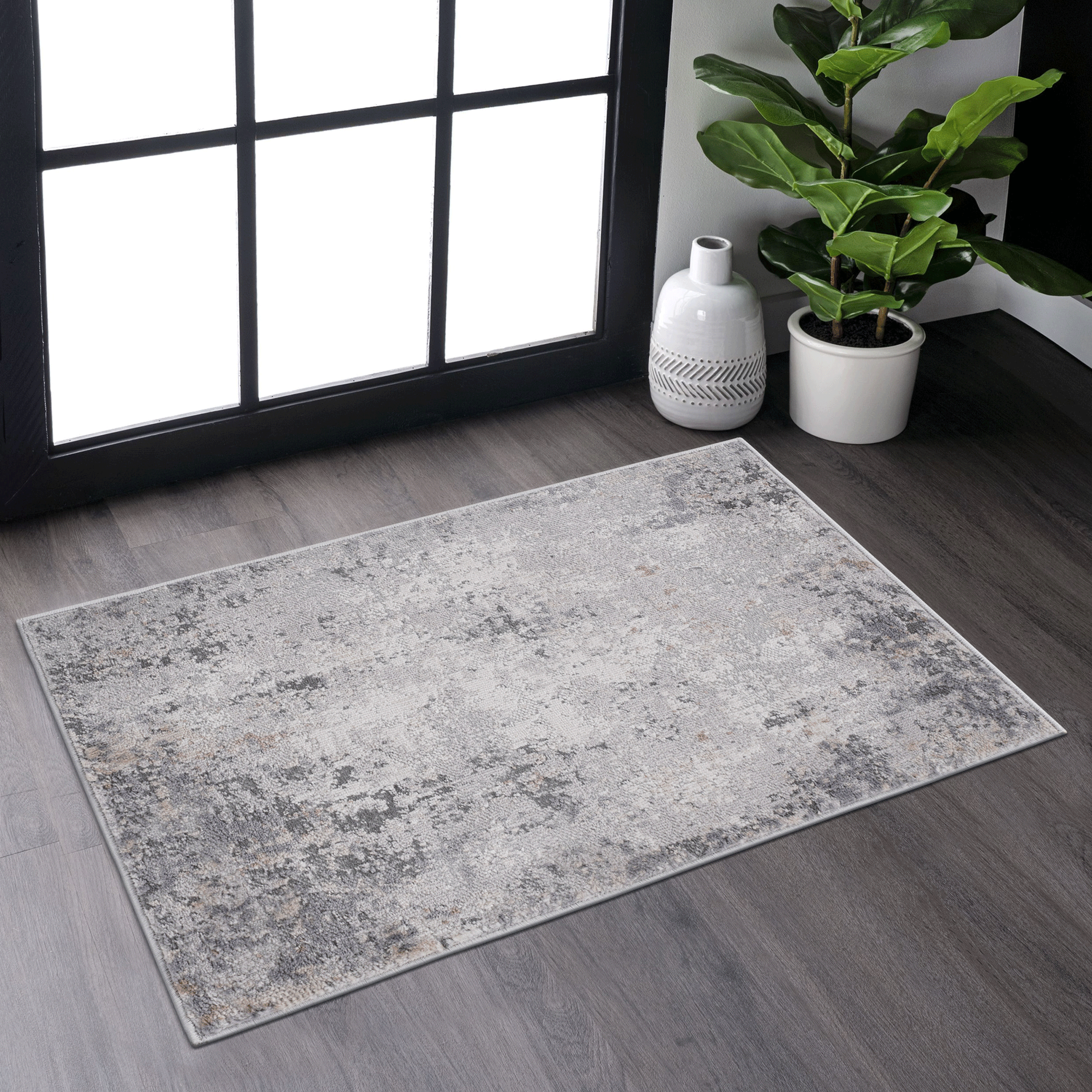 NAAR MARFI Collection 2X3 Ivory/Sand/Abstract Non-Shedding Living Room Bedroom Dining Home Office Stylish and Stain Resistant Area Rug