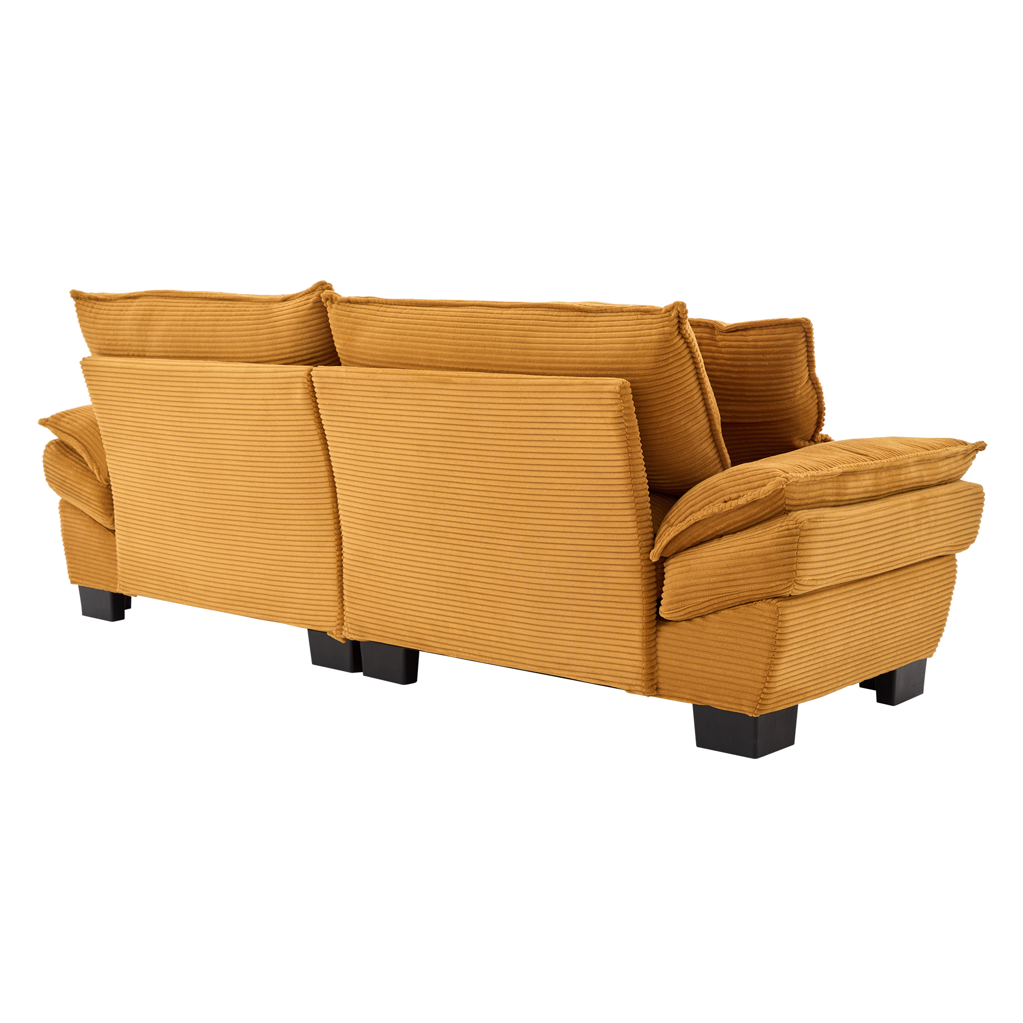 Corduroy Sofa Sleeper Couch Loveseat Sofa with Pillows Comfy Upholstered Deep Seat Sofa for Bedroom,Living Room,Apartment,Office,Dorm-Yellow Corduroy