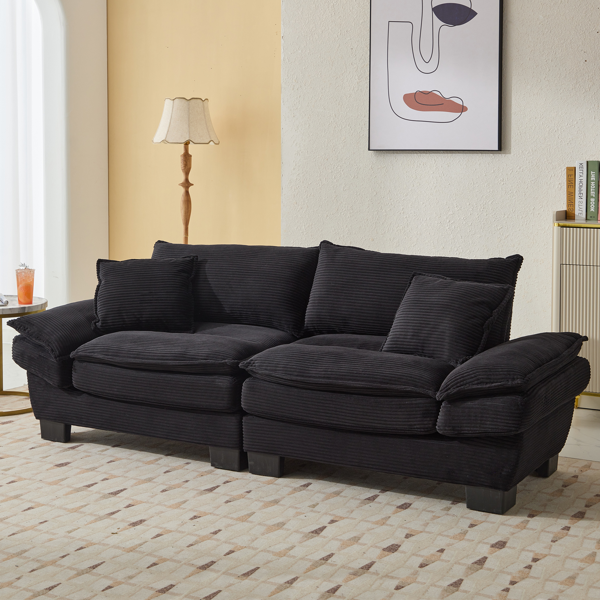 Black + Upholstered