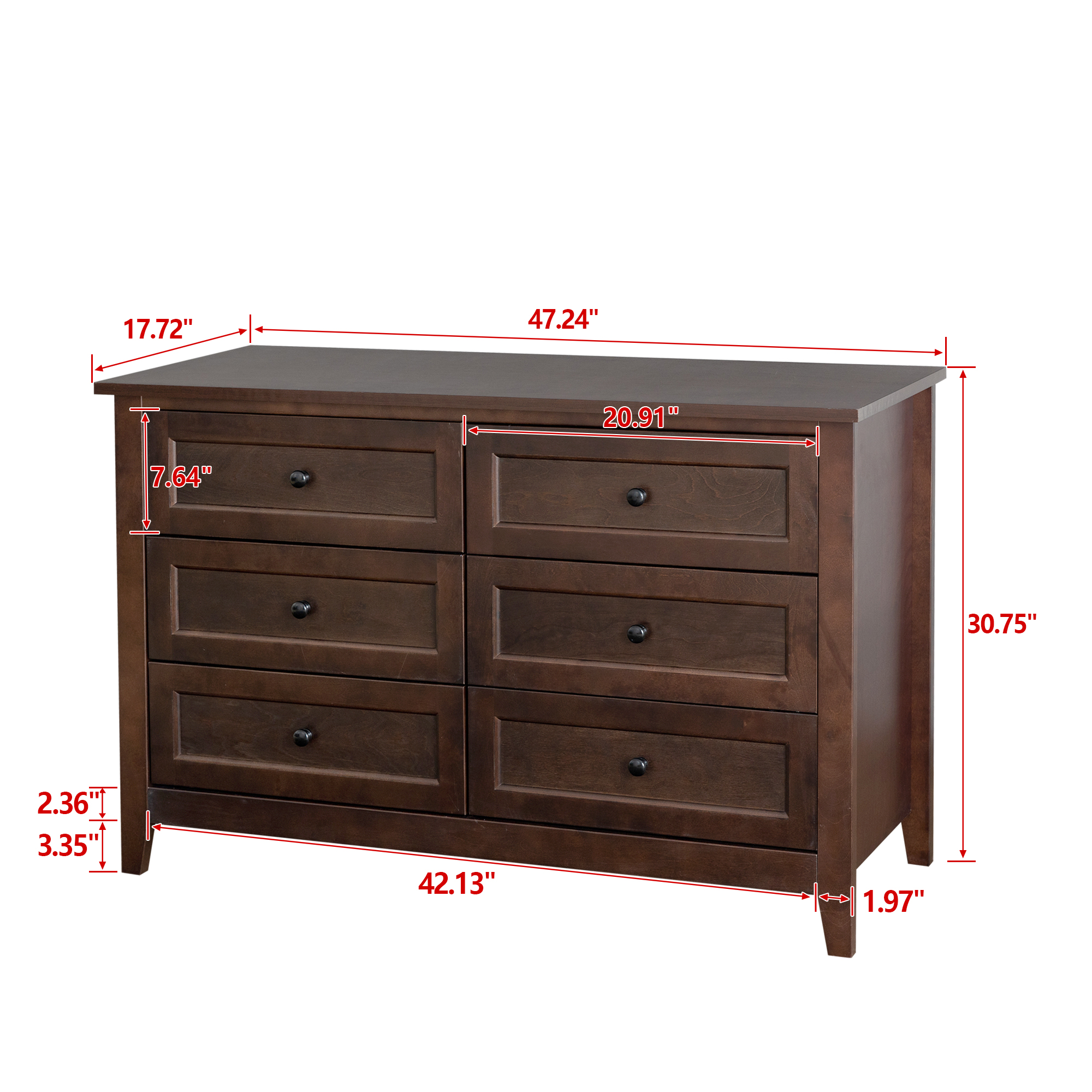 Solid Wood spray-painted drawer dresser bar,buffet tableware cabinet lockers buffet server console table lockers, retro round handle, applicable to the dining room, living room,kitchen corridor,auburn