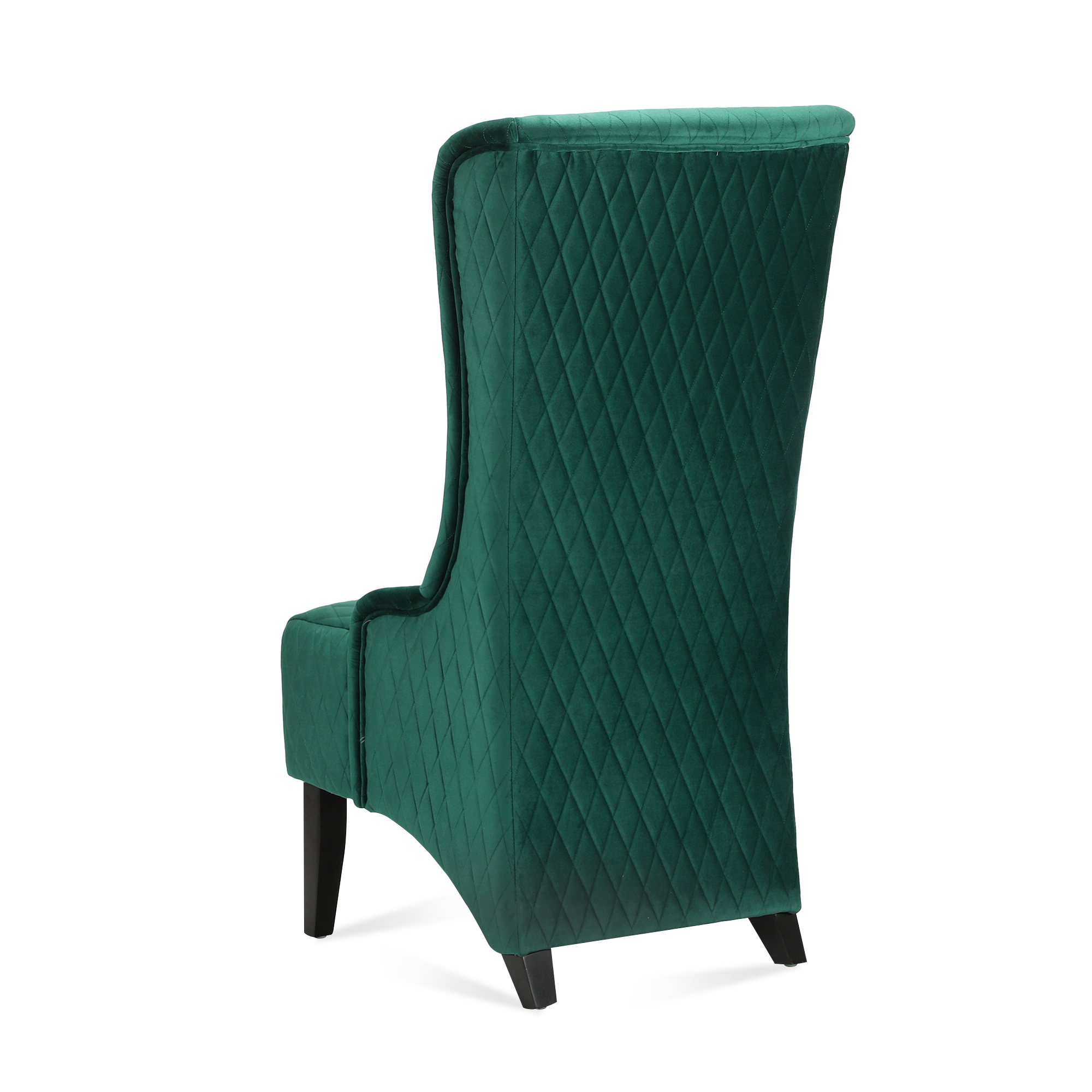 23.03" Wide High-Back Velvet Accent Chair, Comfy High Wingback Chair, Living Room Chair with Soft Padded & Wooden Legs, Modern Side Chair for Living Room, Bedroom, Green