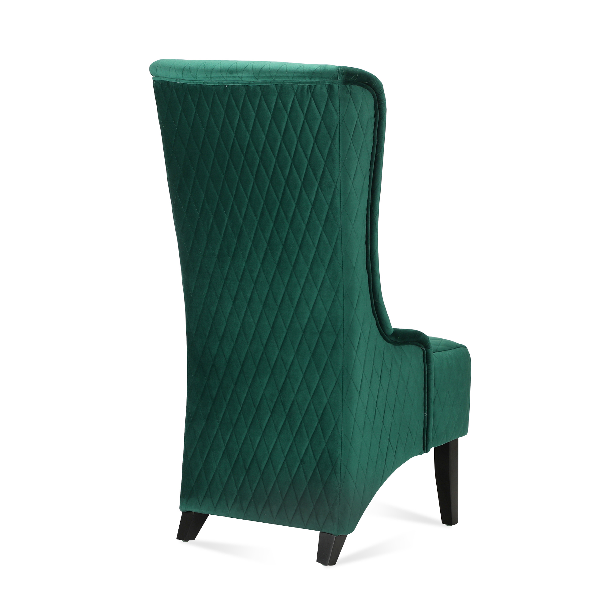 23.03" Wide High-Back Velvet Accent Chair, Comfy High Wingback Chair, Living Room Chair with Soft Padded & Wooden Legs, Modern Side Chair for Living Room, Bedroom, Green