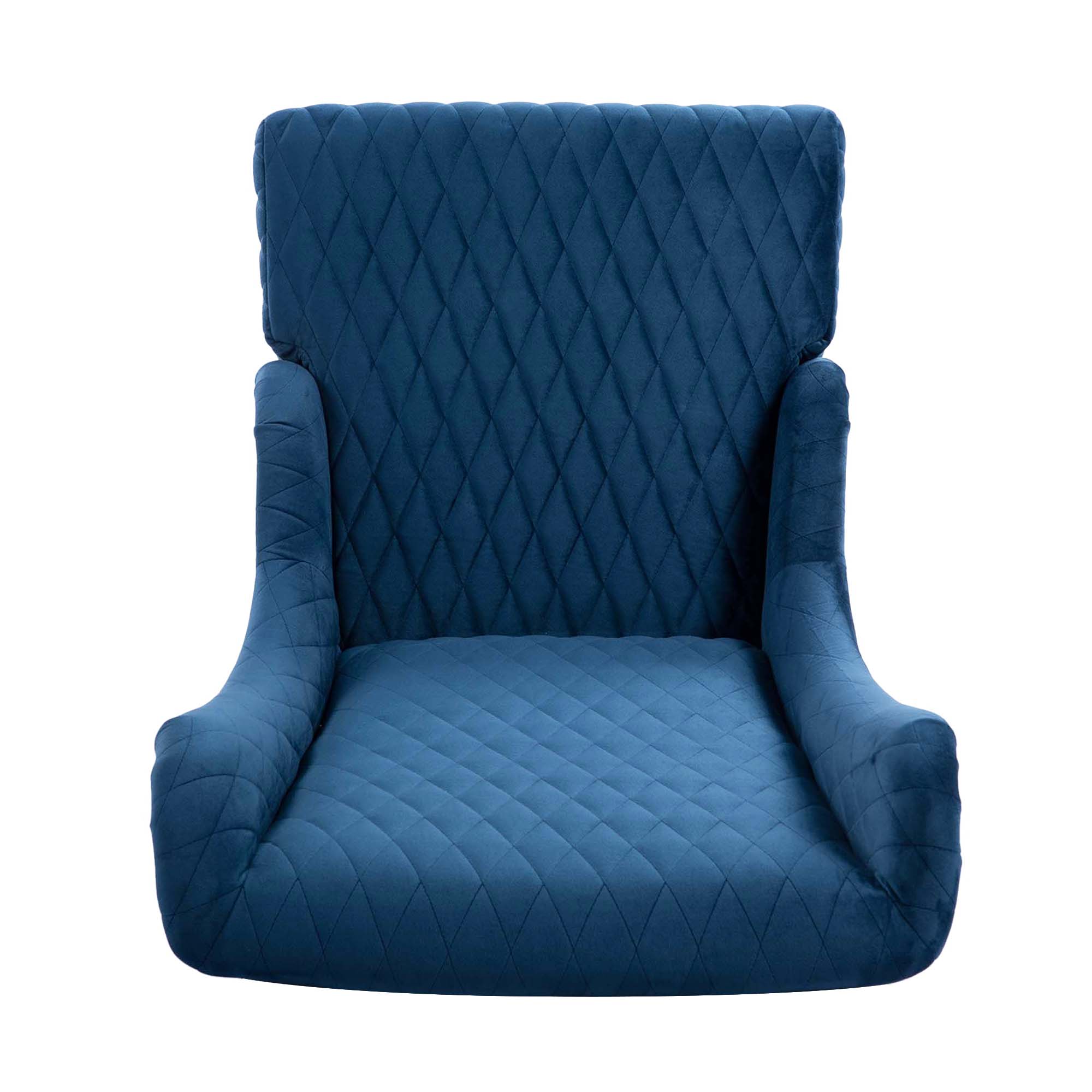 23.03''Wide High-Back Velvet Accent Chair, Comfy High Wingback Chair, Living Room Chair with Soft Padded & Wooden Legs, Modern Side Chair for Living Room, Bedroom, Blue