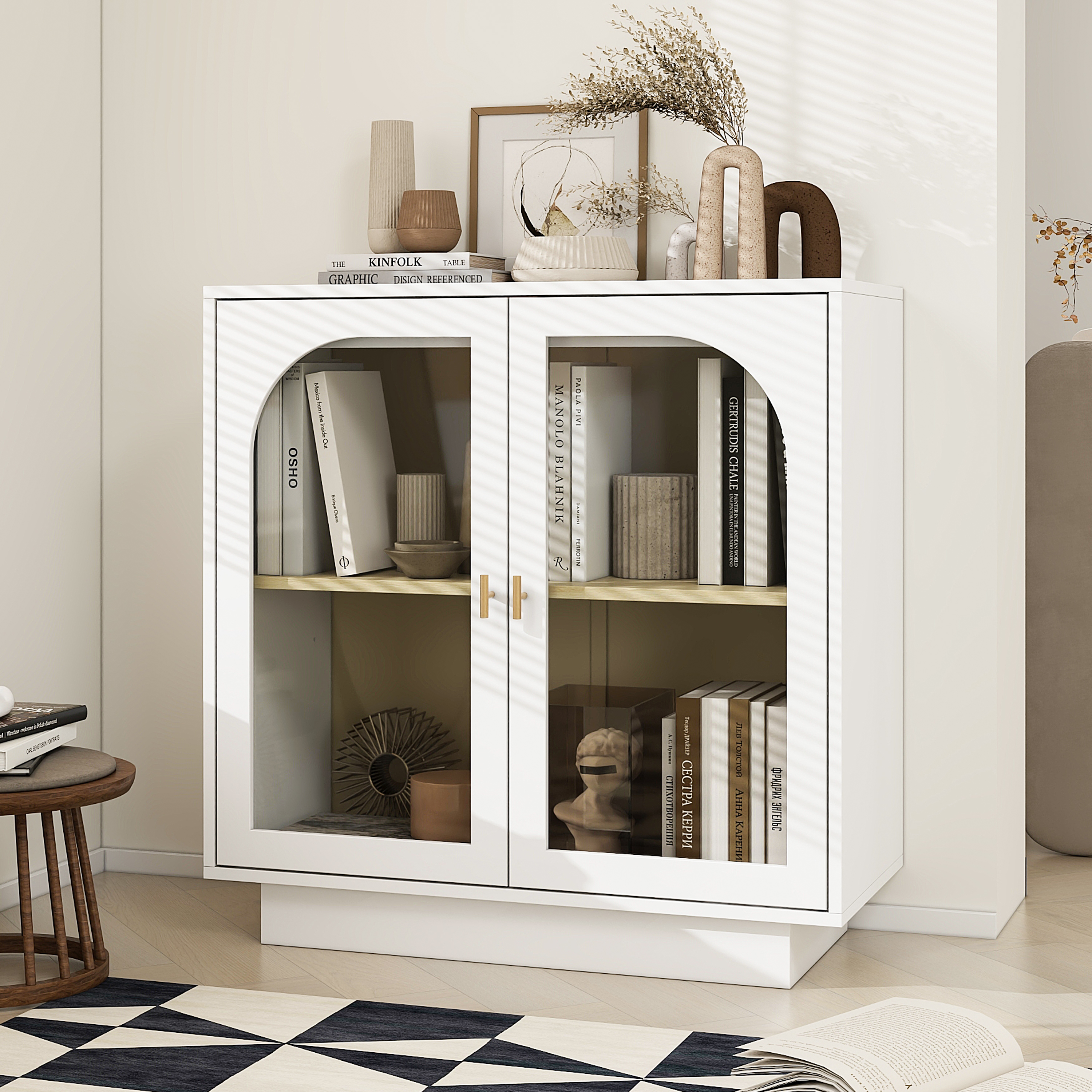 Storage Cabinet with Acrylic Door for Living Room, Dining Room, Study