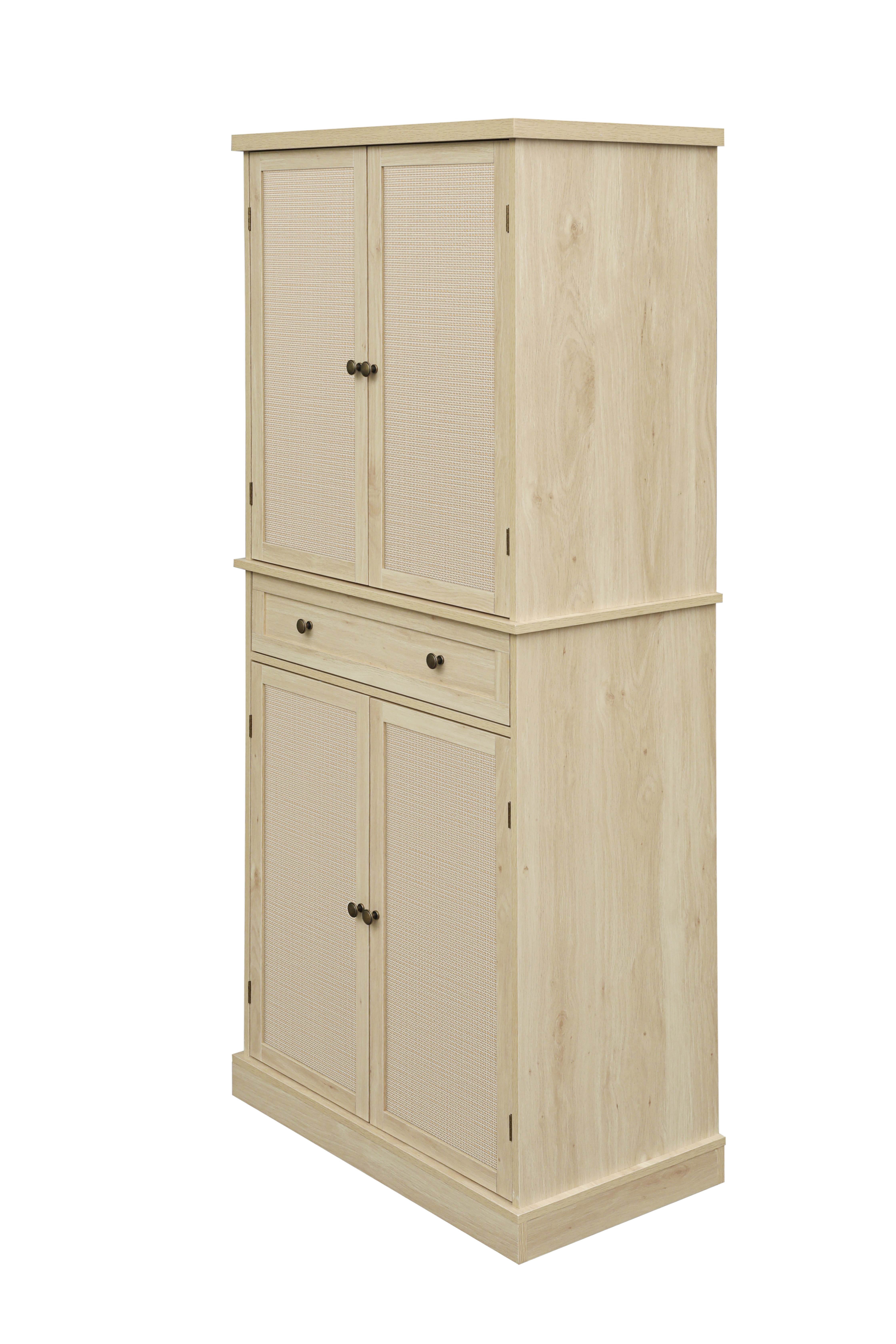 4 Door Cabinet with 1 Drawer, with 4 Adjustable Inner Shelves, Storage Cabinet