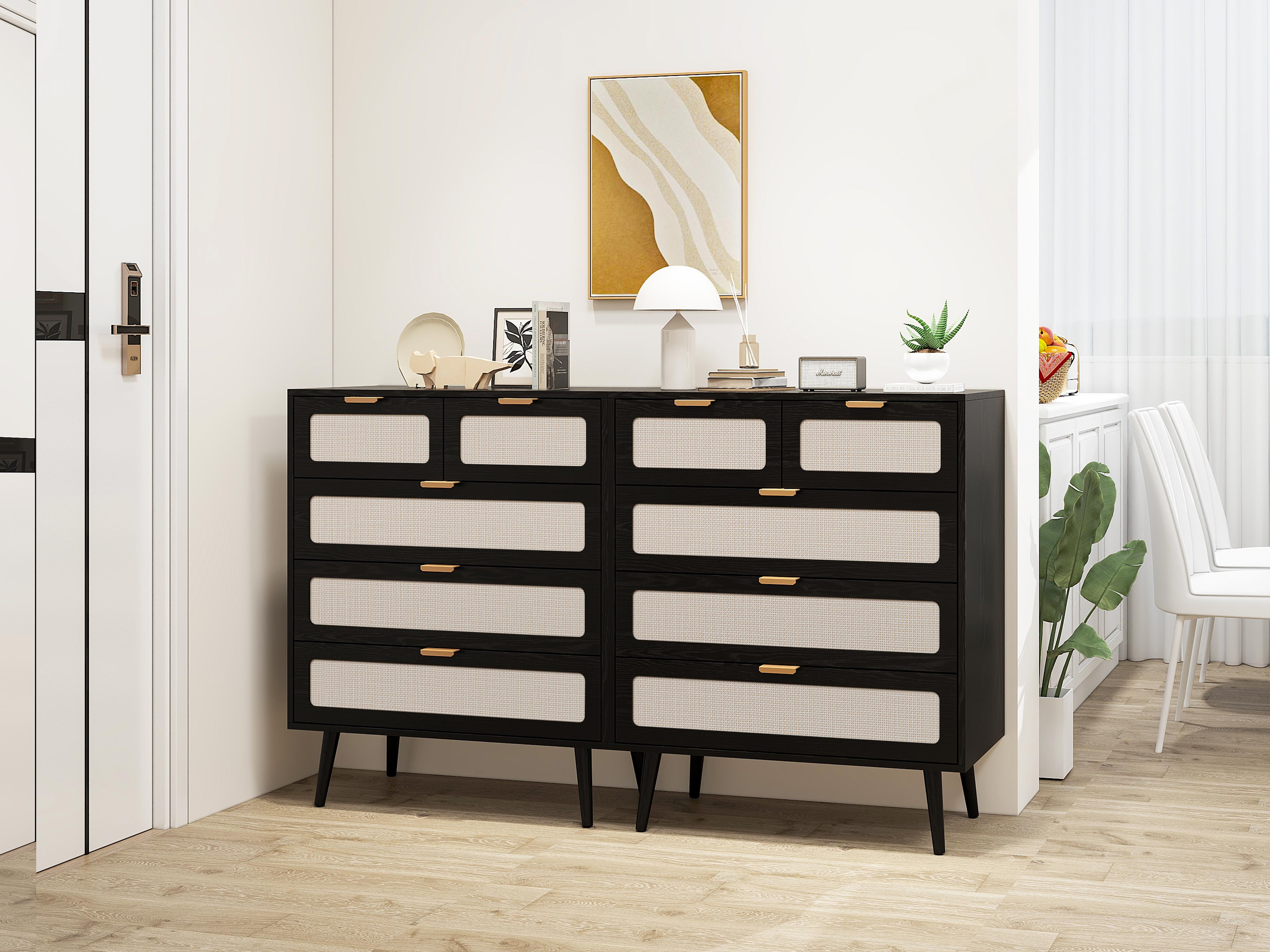 5 Drawer Cabinet, Accent Storage Cabinet, Suitable for Living Room, Bedroom, Dining Room, Study