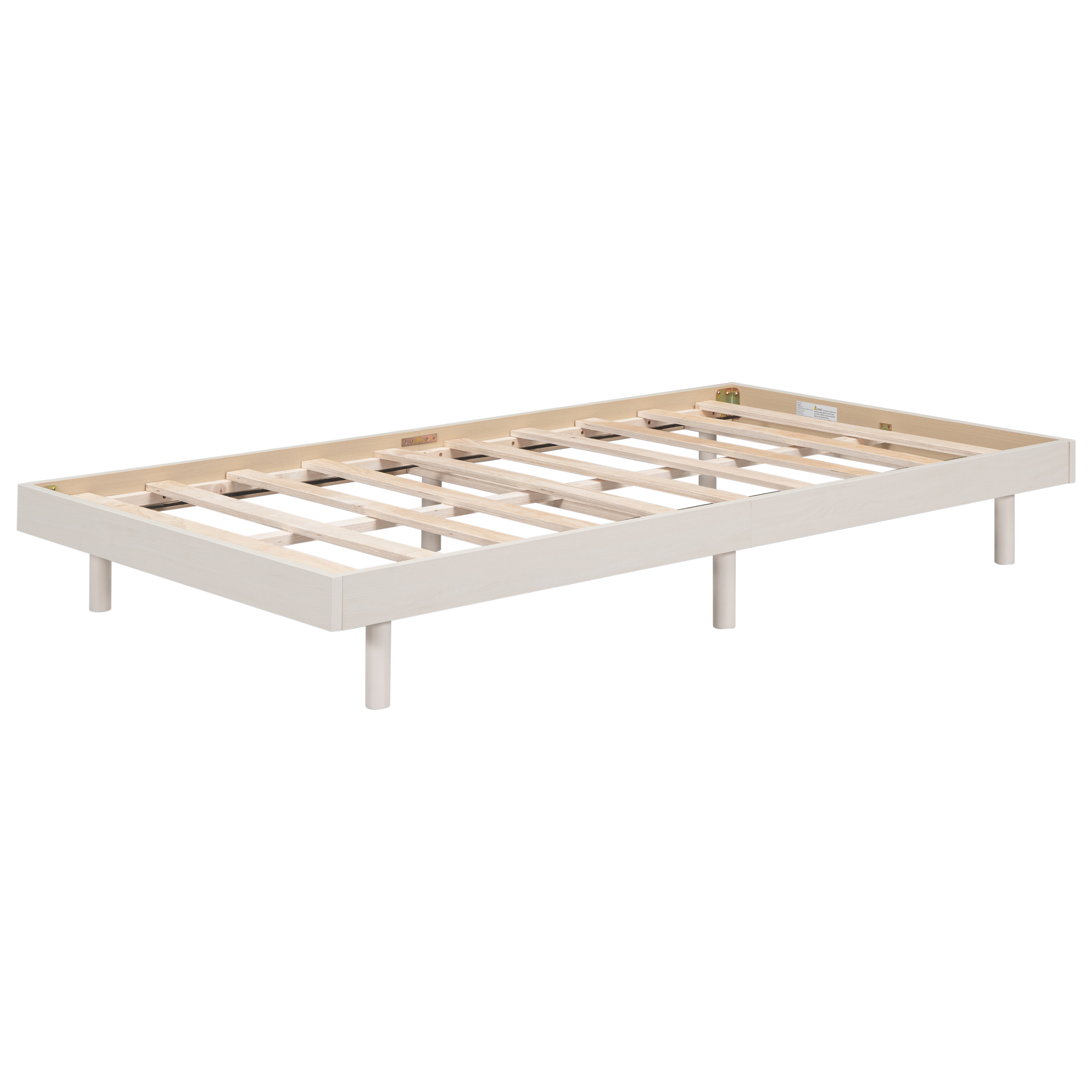 Modern Design Twin Size Floating Platform Bed Frame for White Washed Color