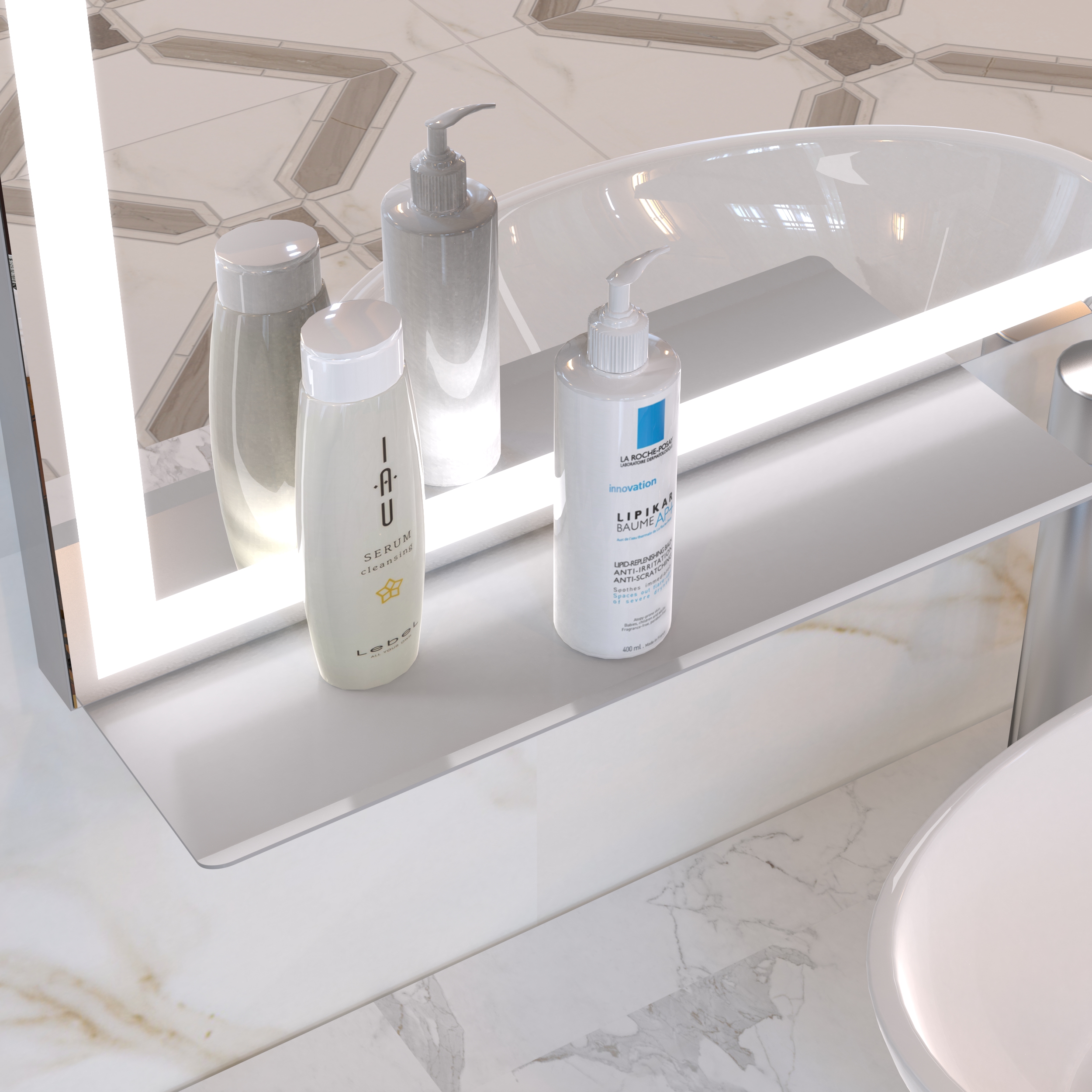 32x40 inch LED Bathroom Vanity Mirror Wall Mounted Adjustable White/Warm/Natural Lights Anti-Fog Touch Switch with Memory Modern Smart Large Bathroom Mirrors