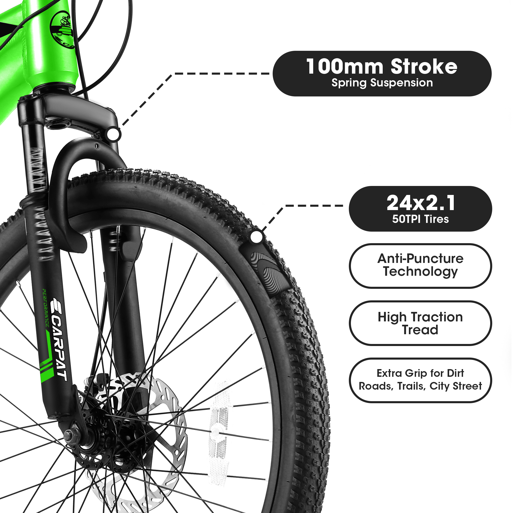 A24299  24 inch Mountain Bike Bicycle for Adults Aluminium Frame Bike Shimano 21-Speed with Disc Brake