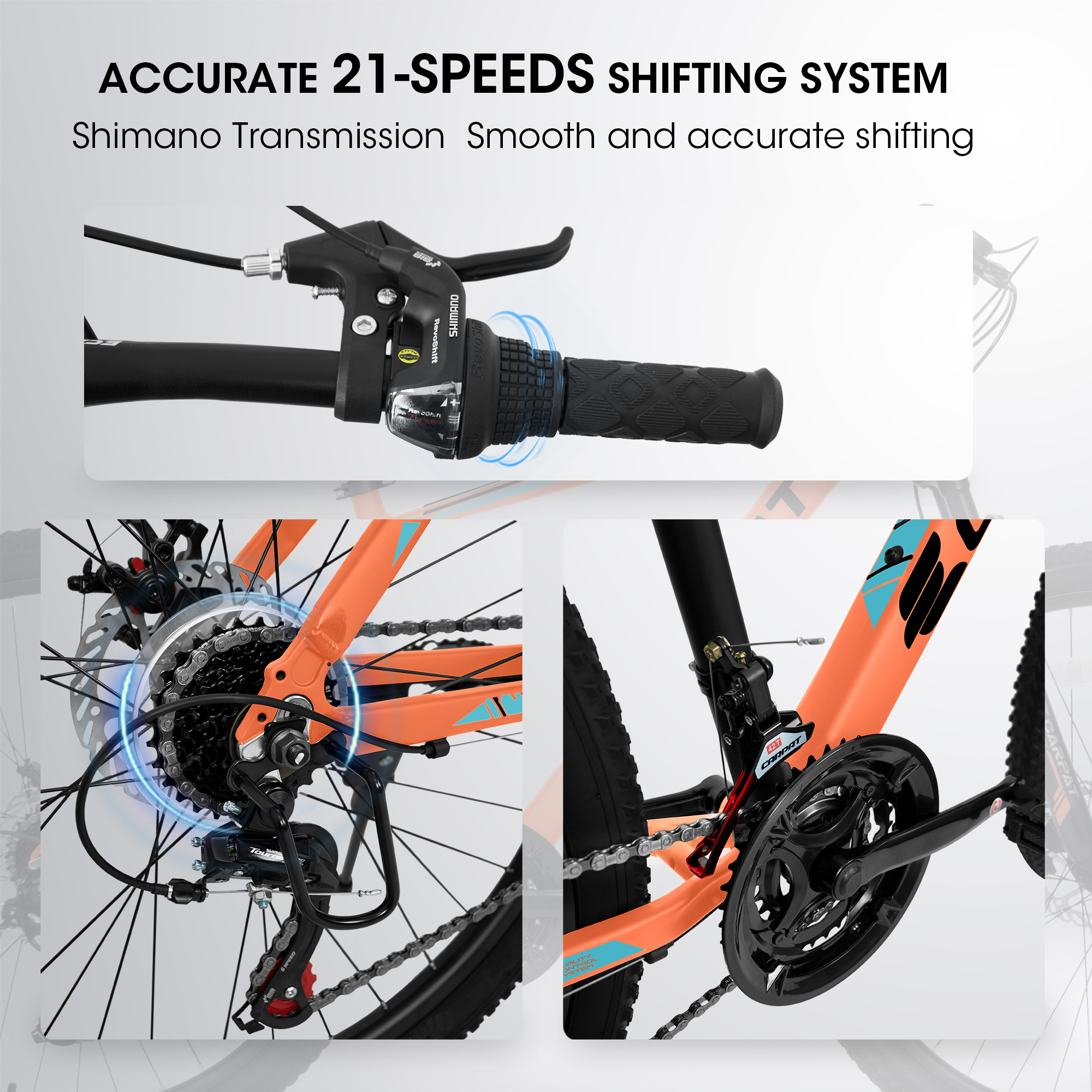 A26322 26-inch mountain bike adult aluminum frame shock absorbing front fork bike 21-speed disc brake mountain bike