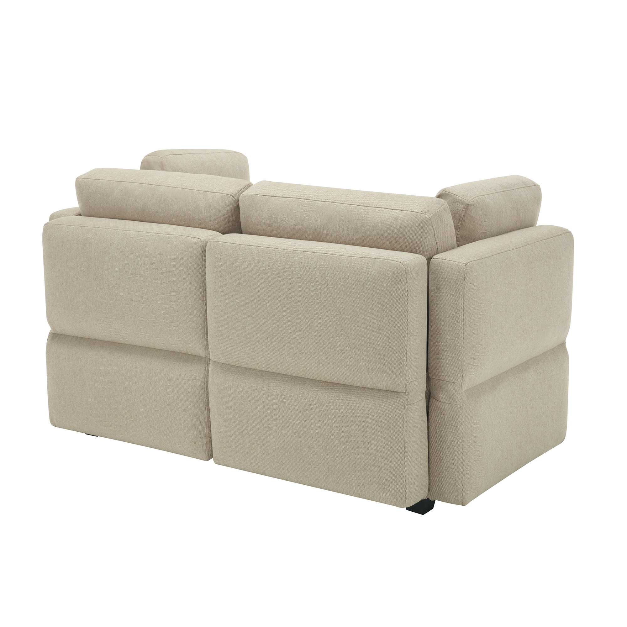 Living Room Furniture Sets, 2-Piece Comfy Upholstered Sofa Couch Set, Mid-Century Modern Loveseat Sofa Sets with Storage Space Small Spaces Under Seats, Adjustable Arms and Backs  - Beige